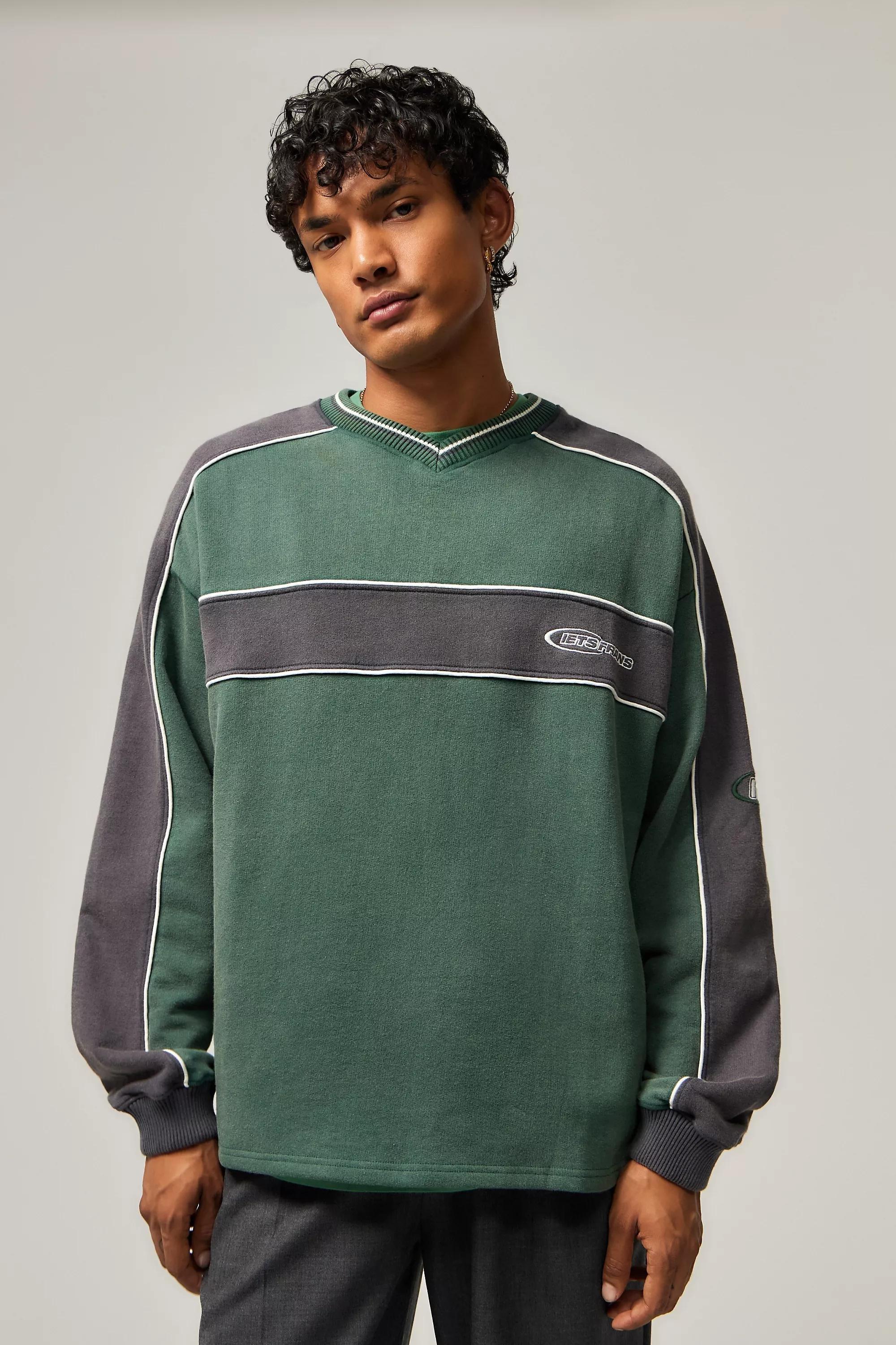 Green Iets Frans... V-Neck Tipped Sweatshirt, , large image number 0