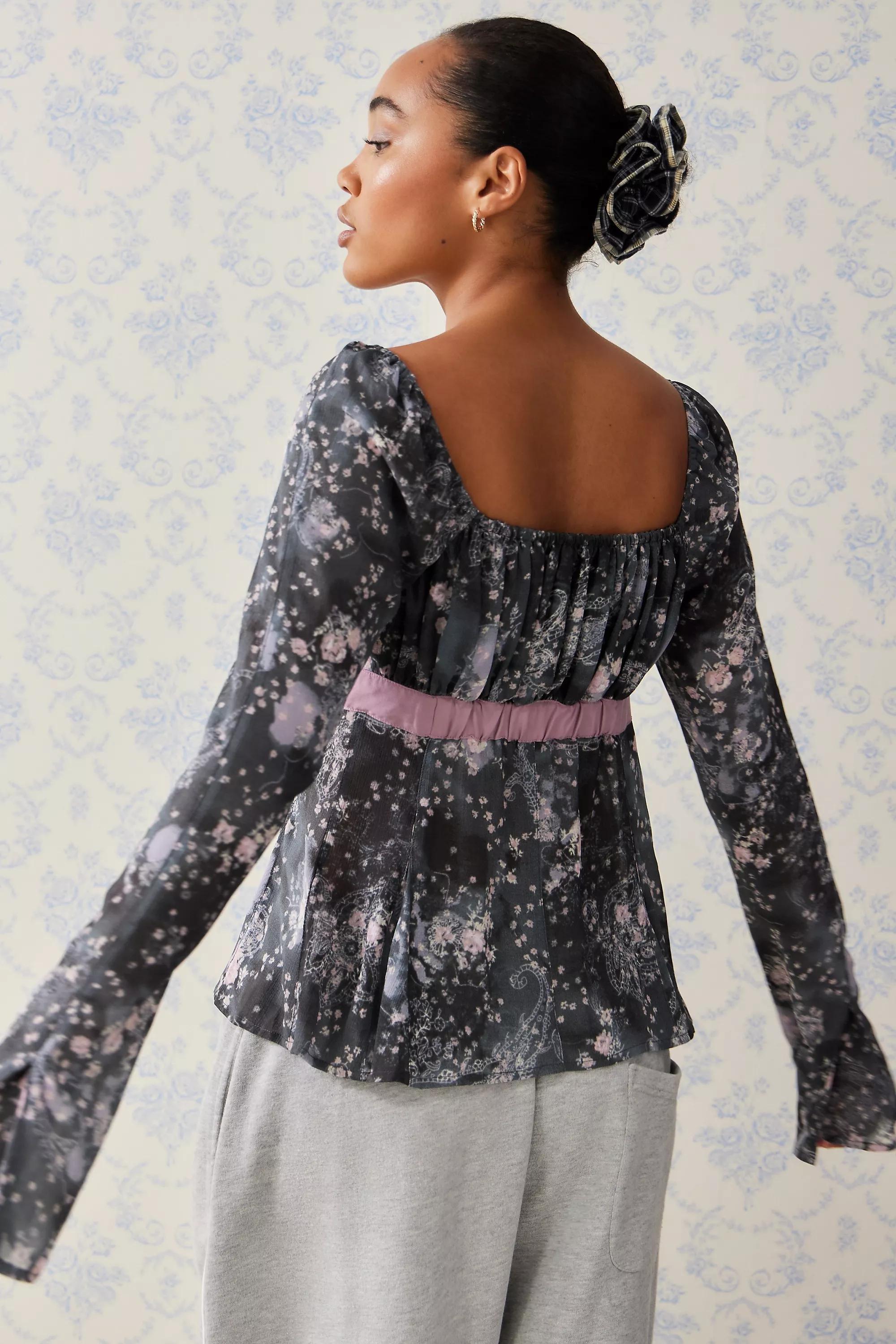 Black Kimchi Blue Tied Blouse, , large image number 3