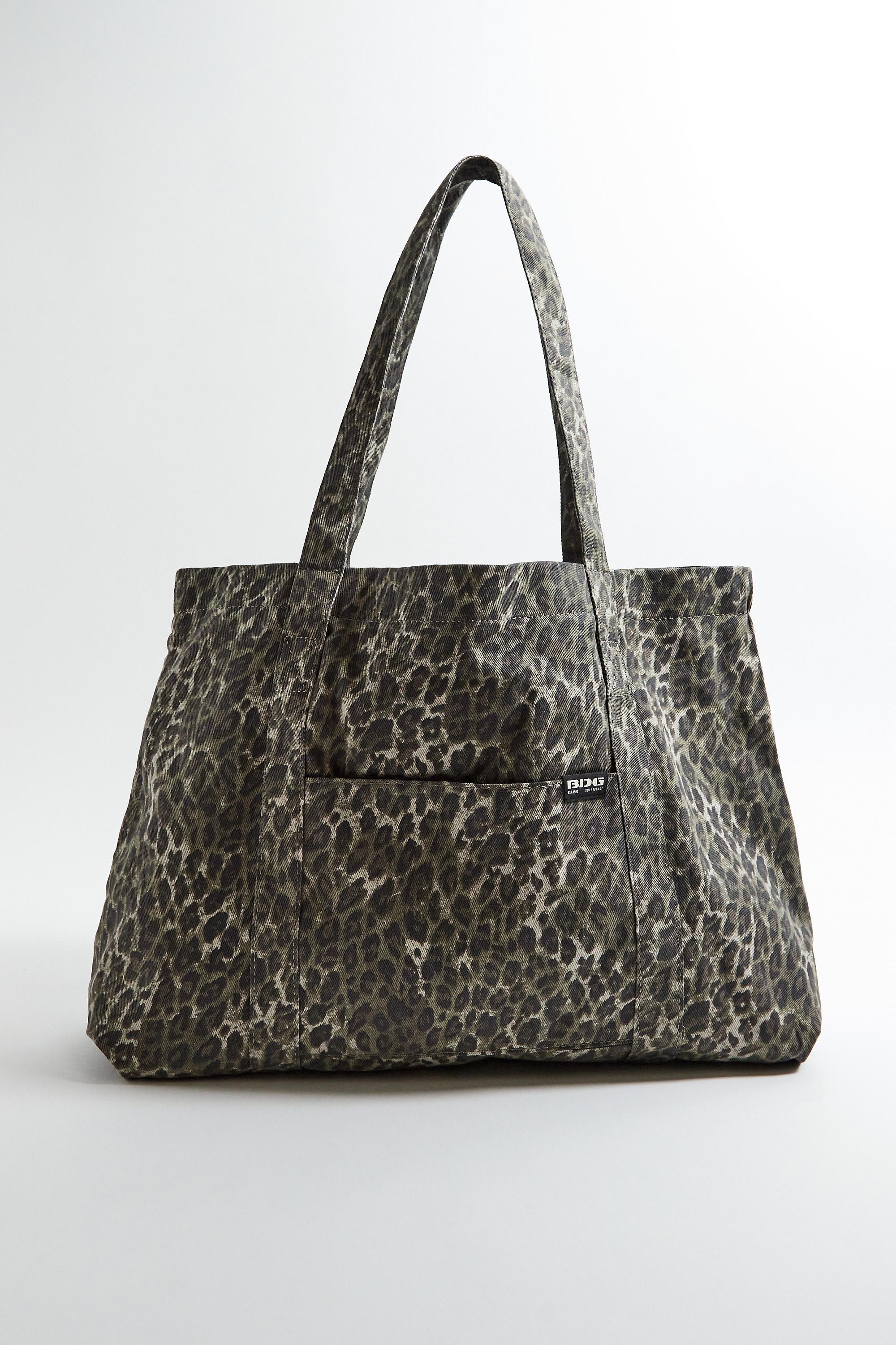 Brown Animal Print Tote Bag, BRN, large image number 1