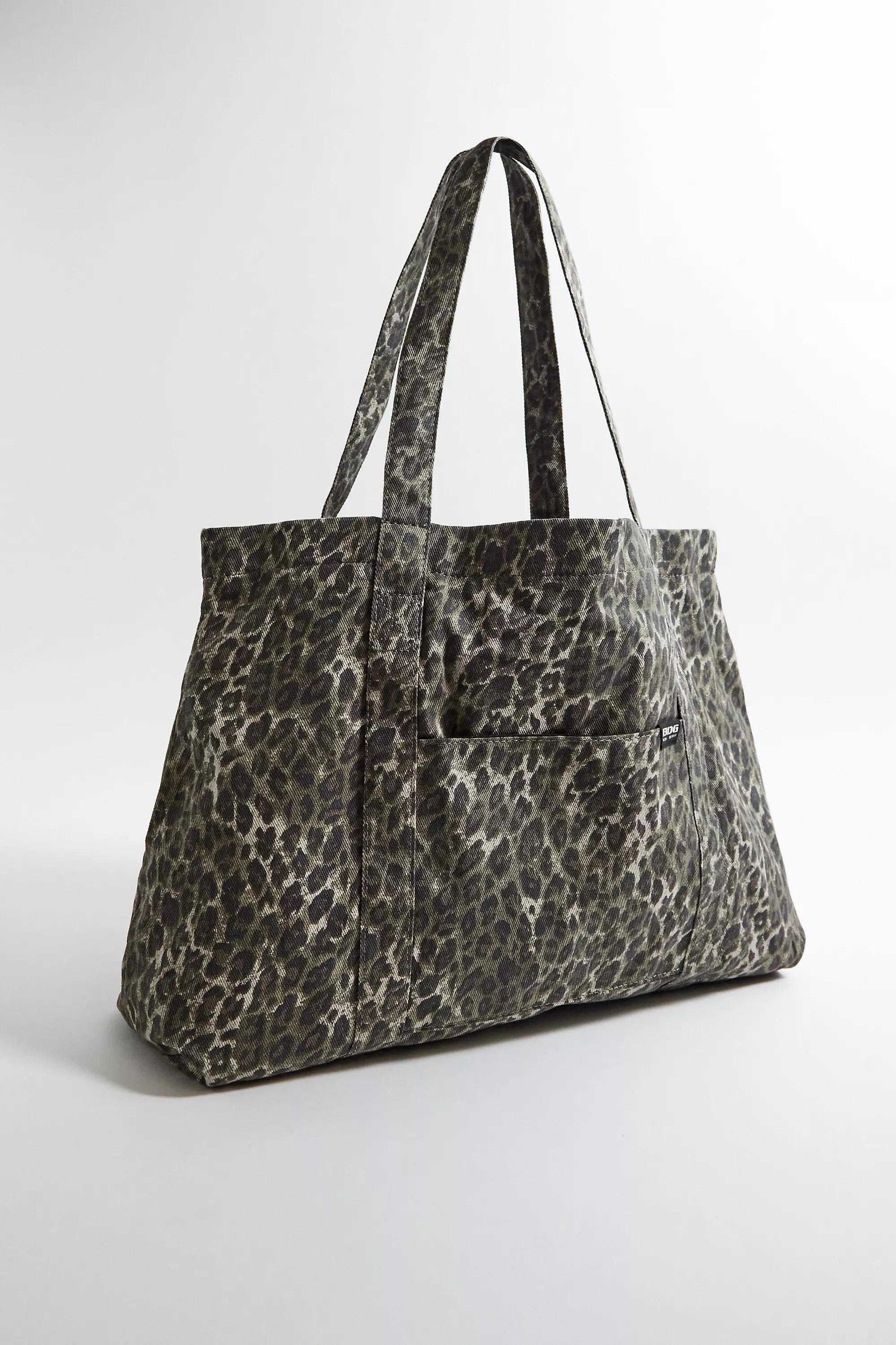 Brown Animal Print Tote Bag, BRN, large image number 2