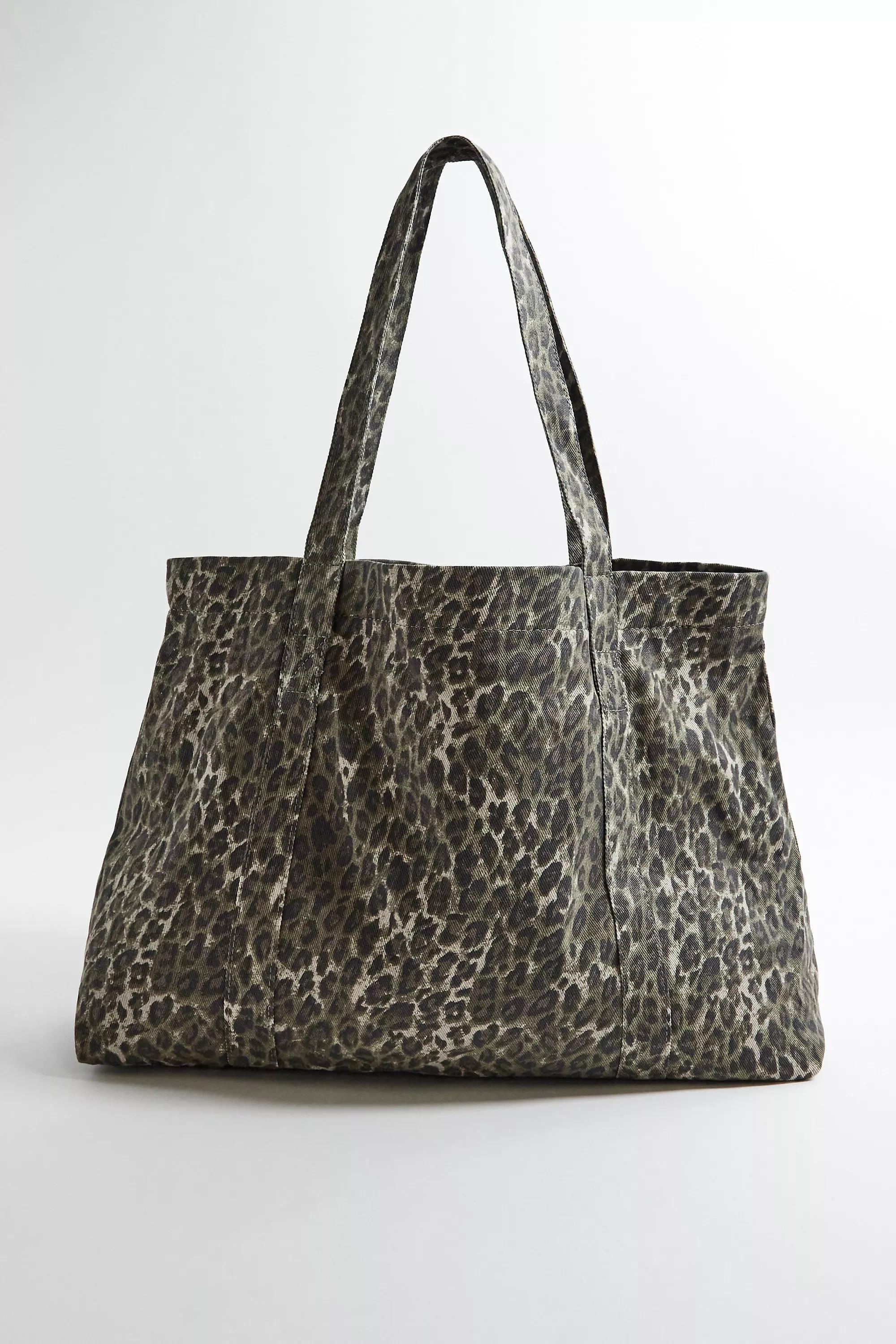 Brown Animal Print Tote Bag, BRN, large image number 3
