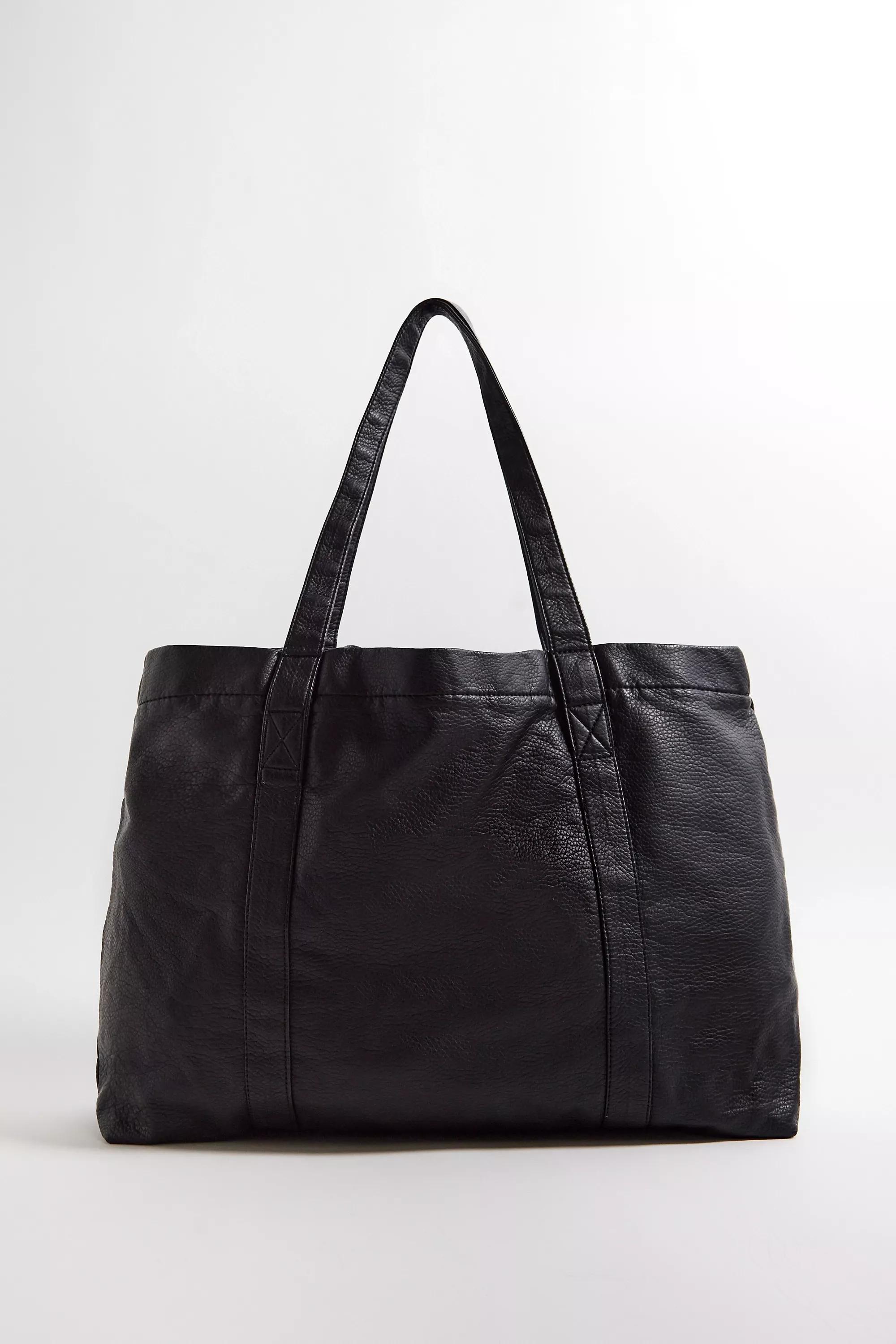 Black Bdg Faux Leather Tote Bag, BLK, large image number 4