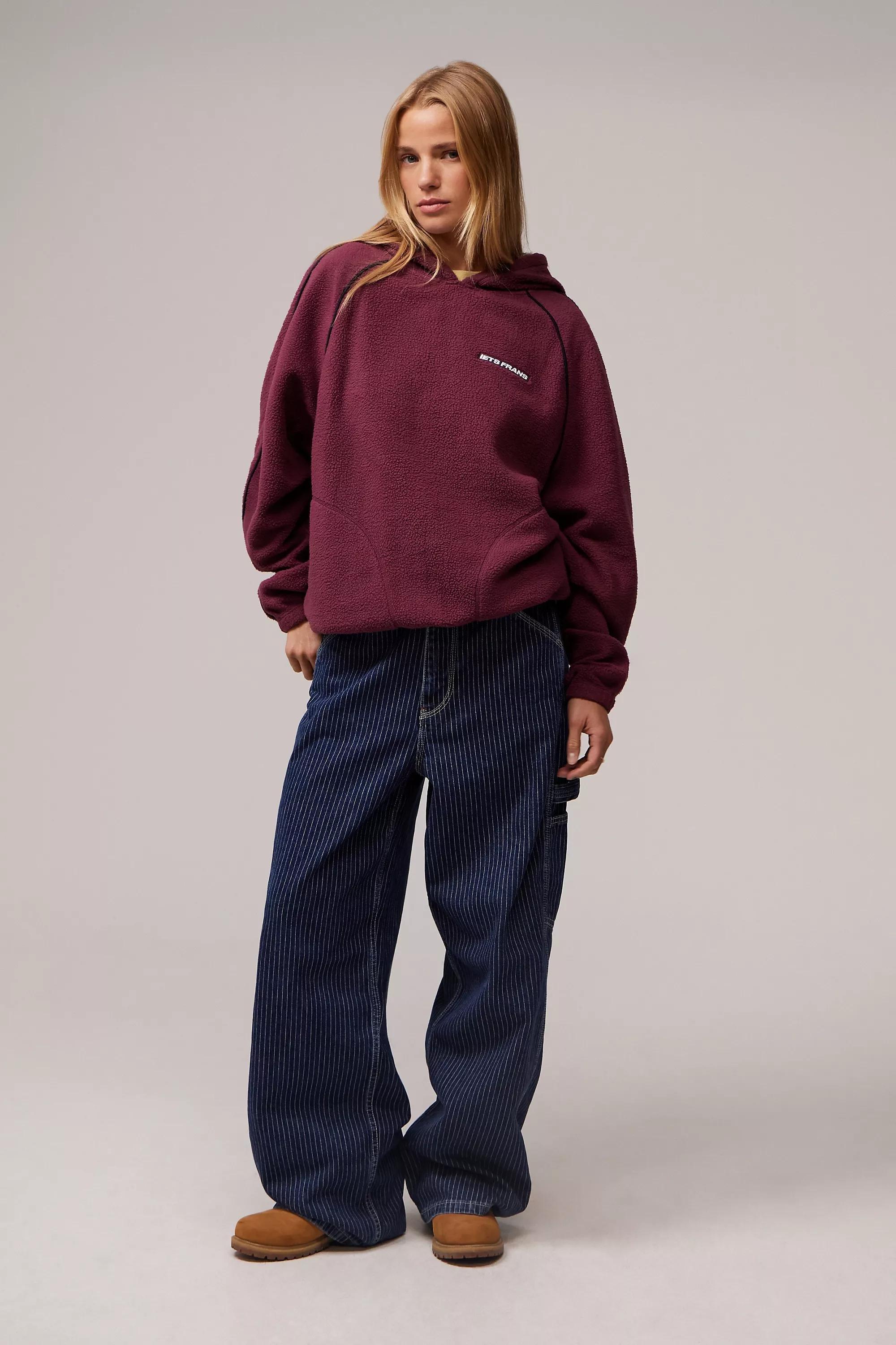 Burgundy Iets Frans... Piped Hooded Fleece, , large image number 2