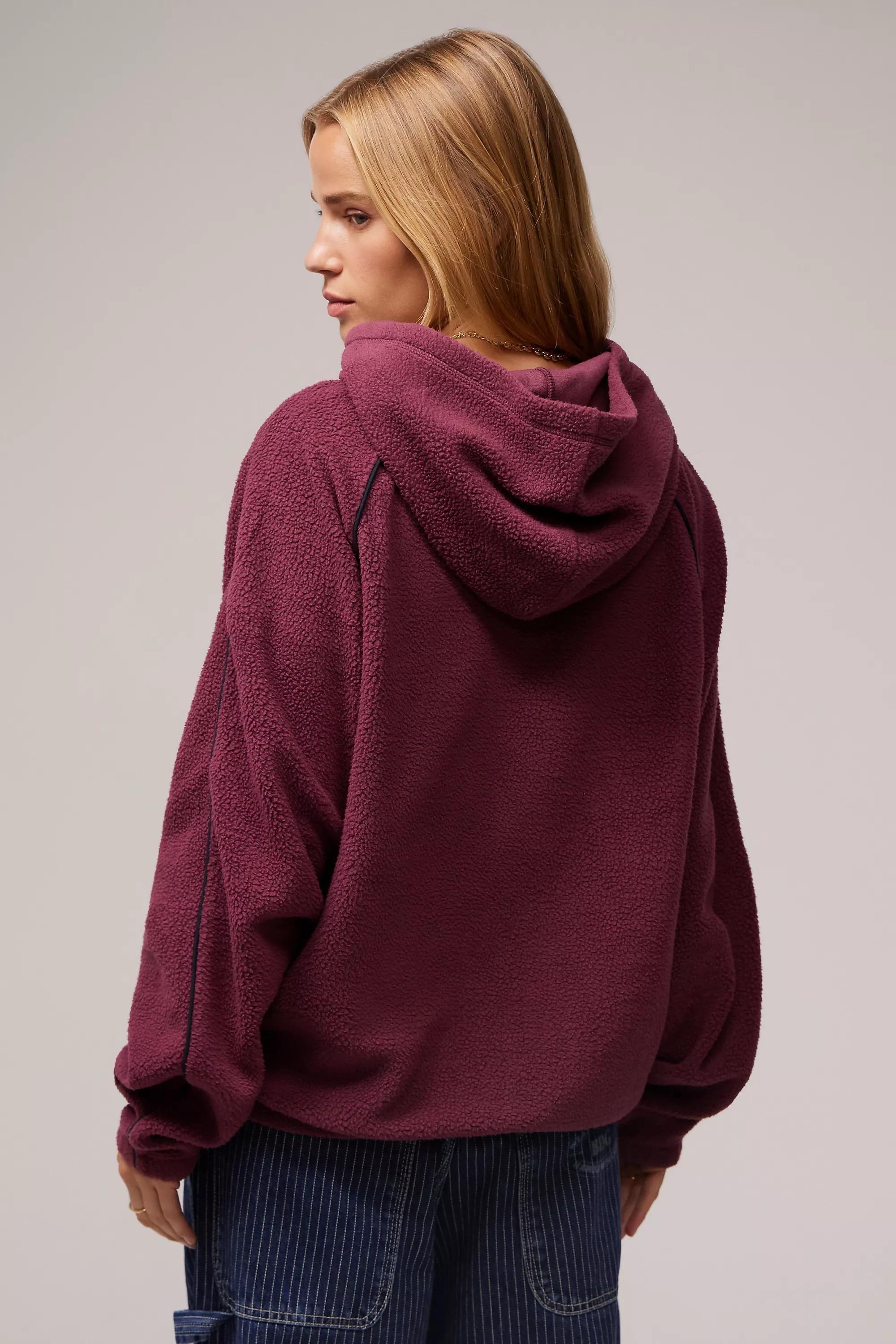 Burgundy Iets Frans... Piped Hooded Fleece, , large image number 3
