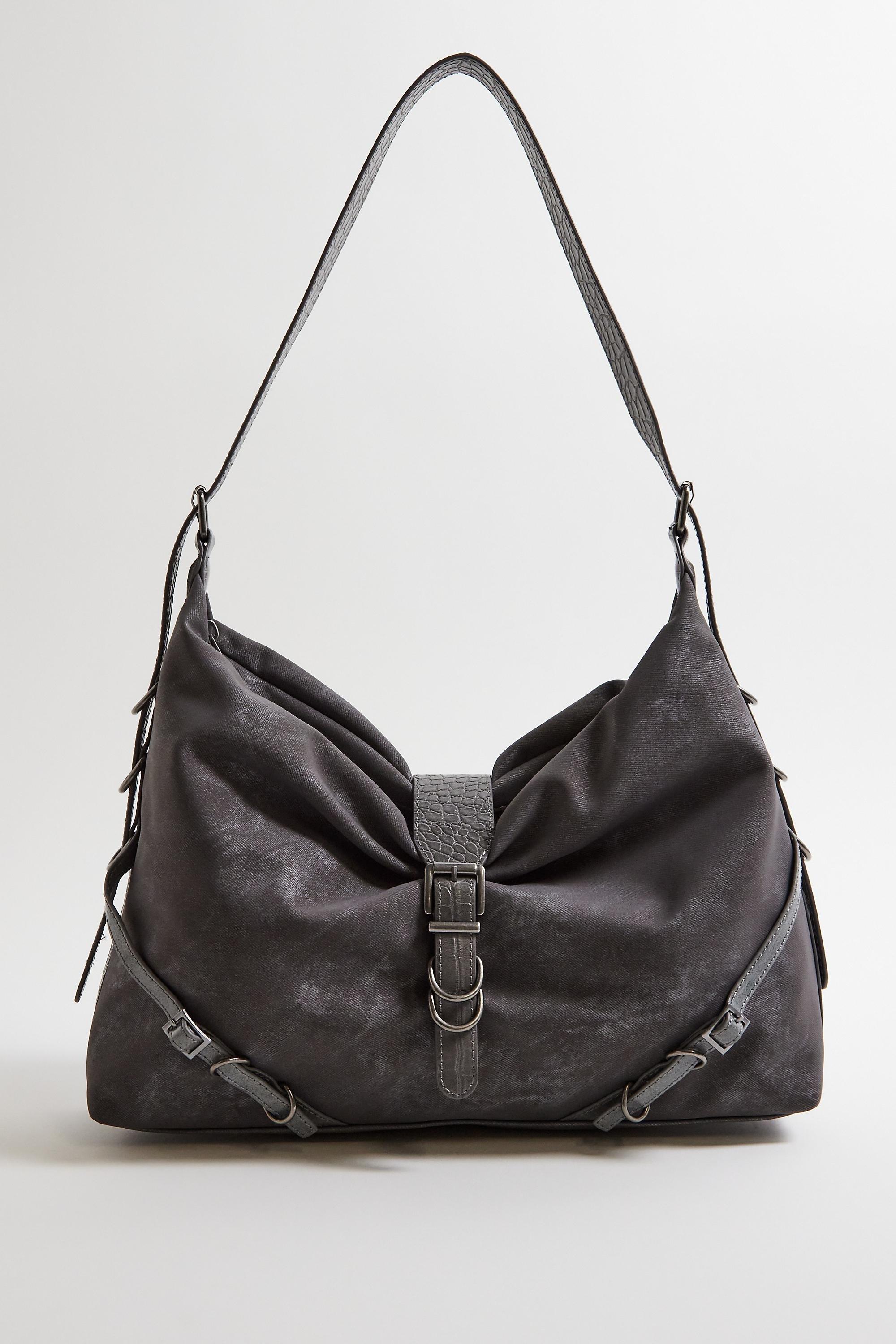 Grey Uo Hayden Faux Leather Shoulder Bag, GREY, large image number 2