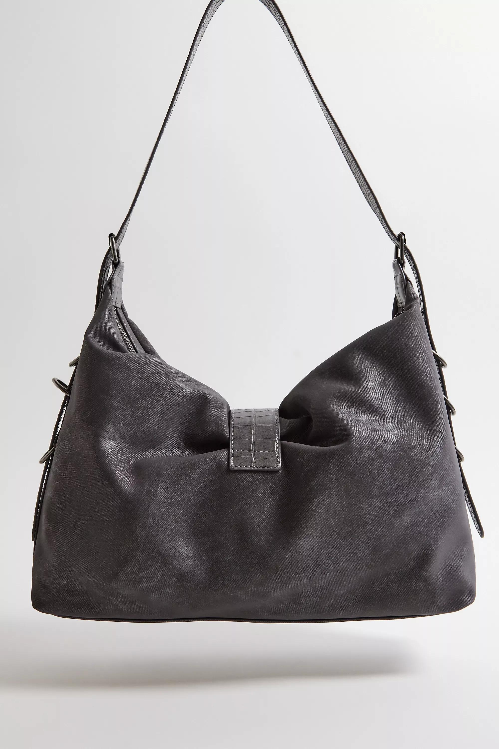 Grey Uo Hayden Faux Leather Shoulder Bag, GREY, large image number 3