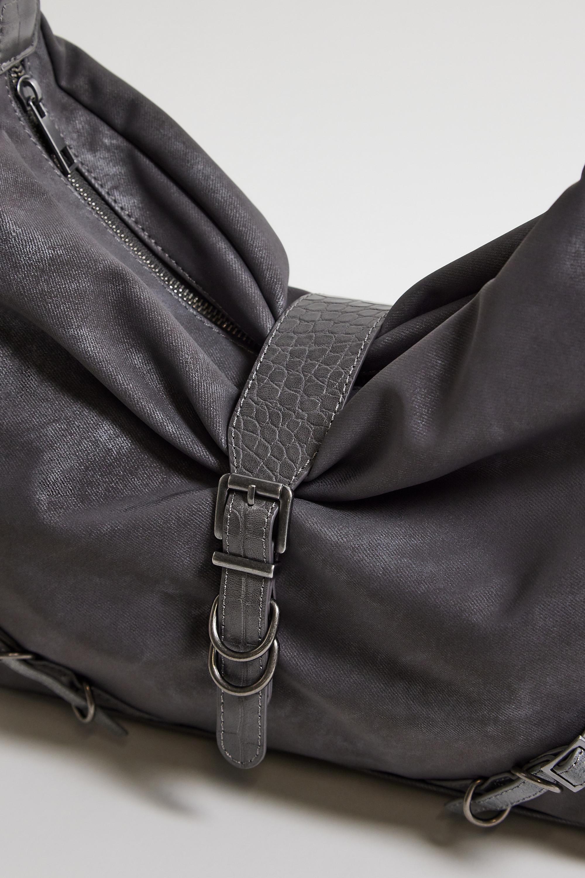Grey Uo Hayden Faux Leather Shoulder Bag, GREY, large image number 4