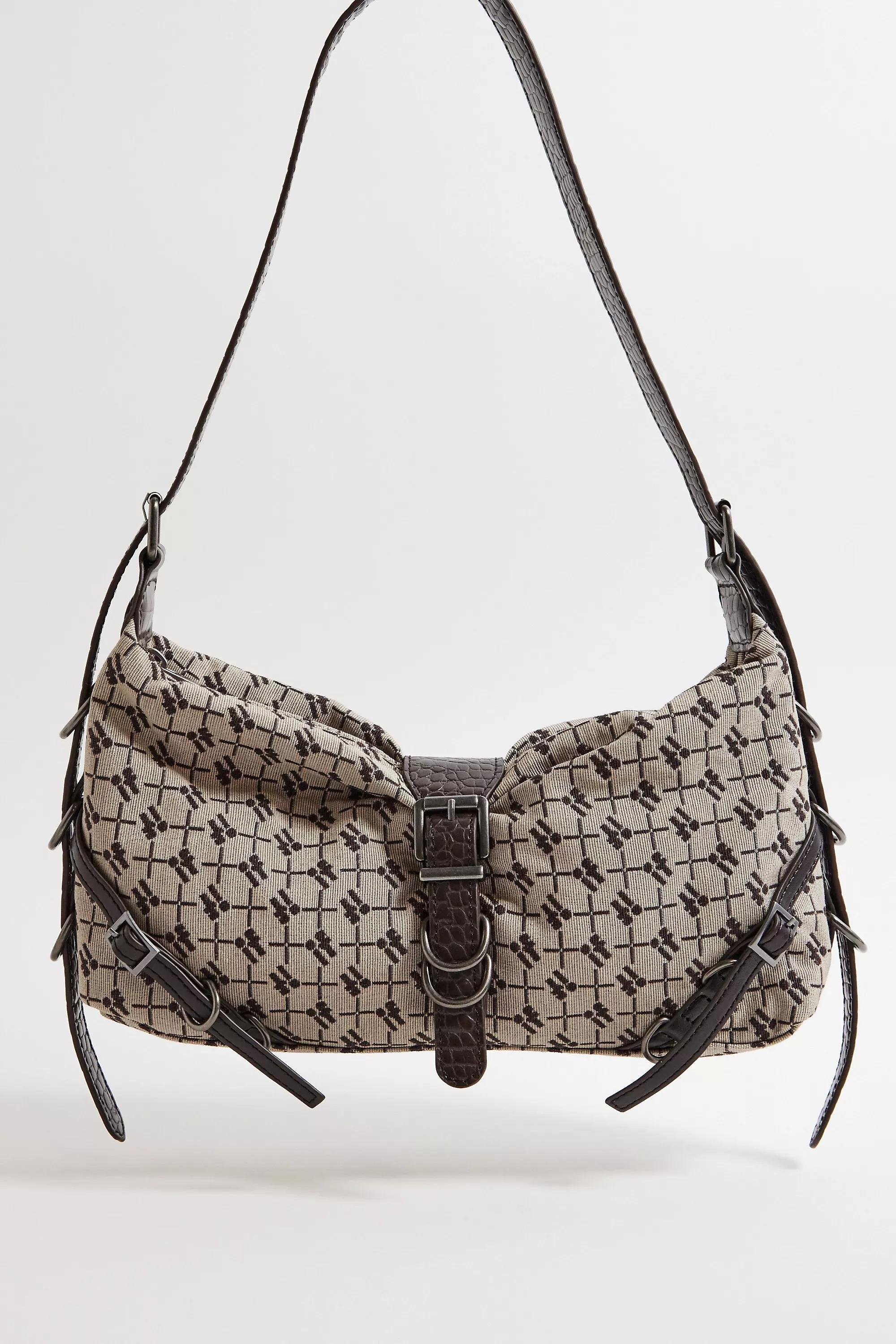 Brown Small Slouch Shoulder Bag, BRN, large image number 3