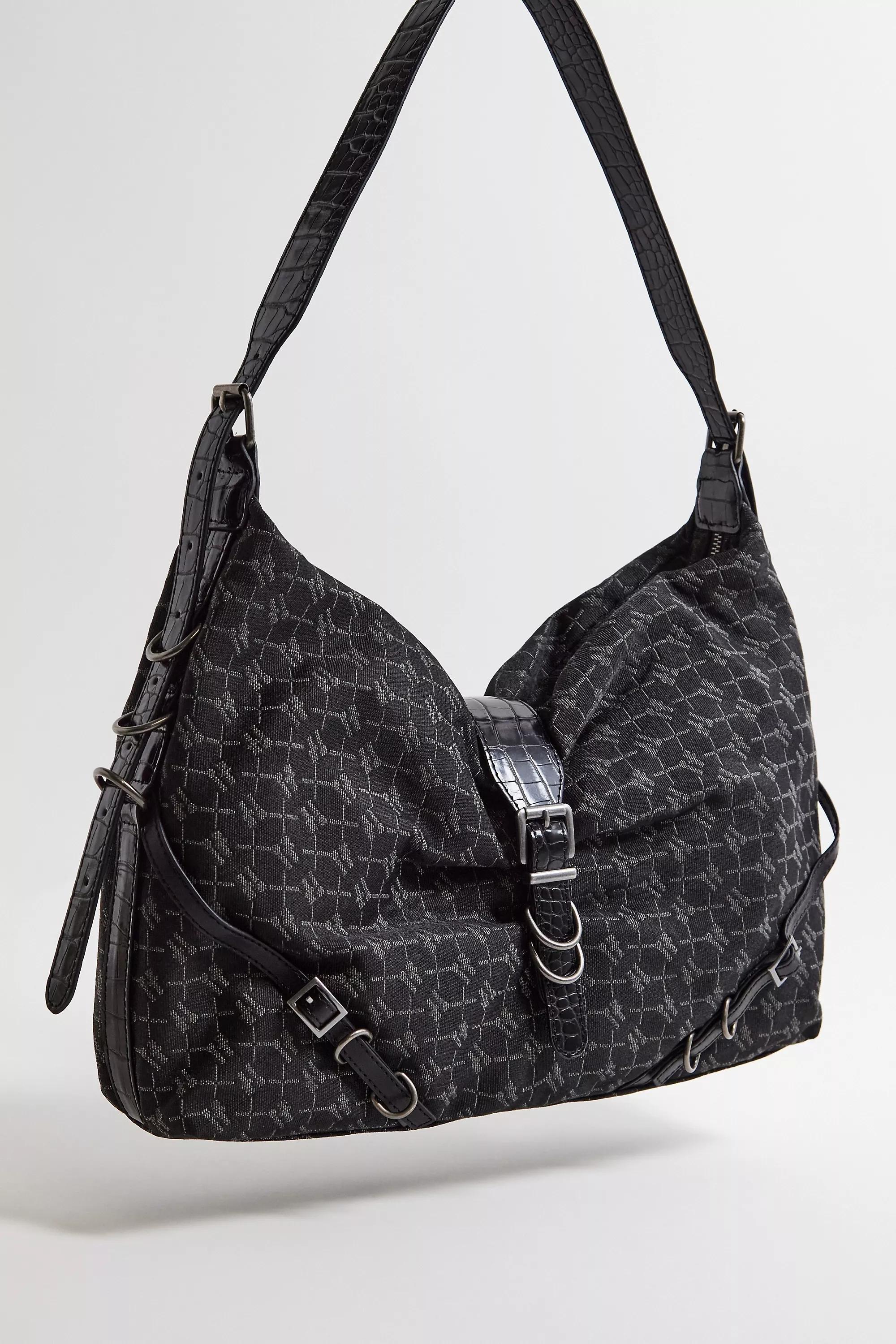 Black Iets Frans... Hayden Monogram Large Slouch Shoulder Bag, BLK, large image number 5