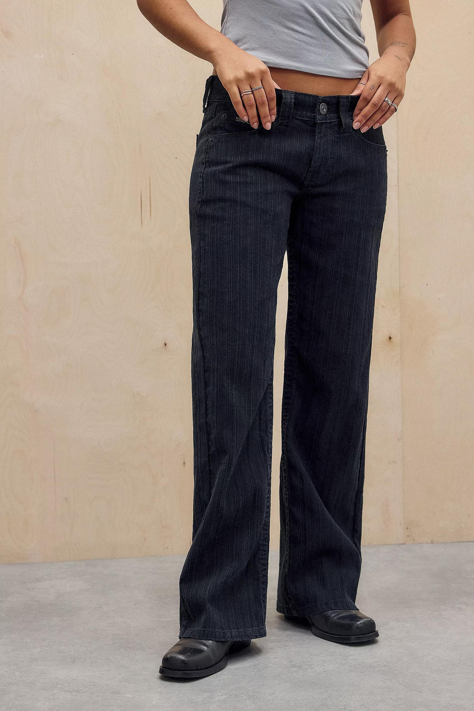 Black Bdg Kayla Textured Stripe Trousers, , large image number 0