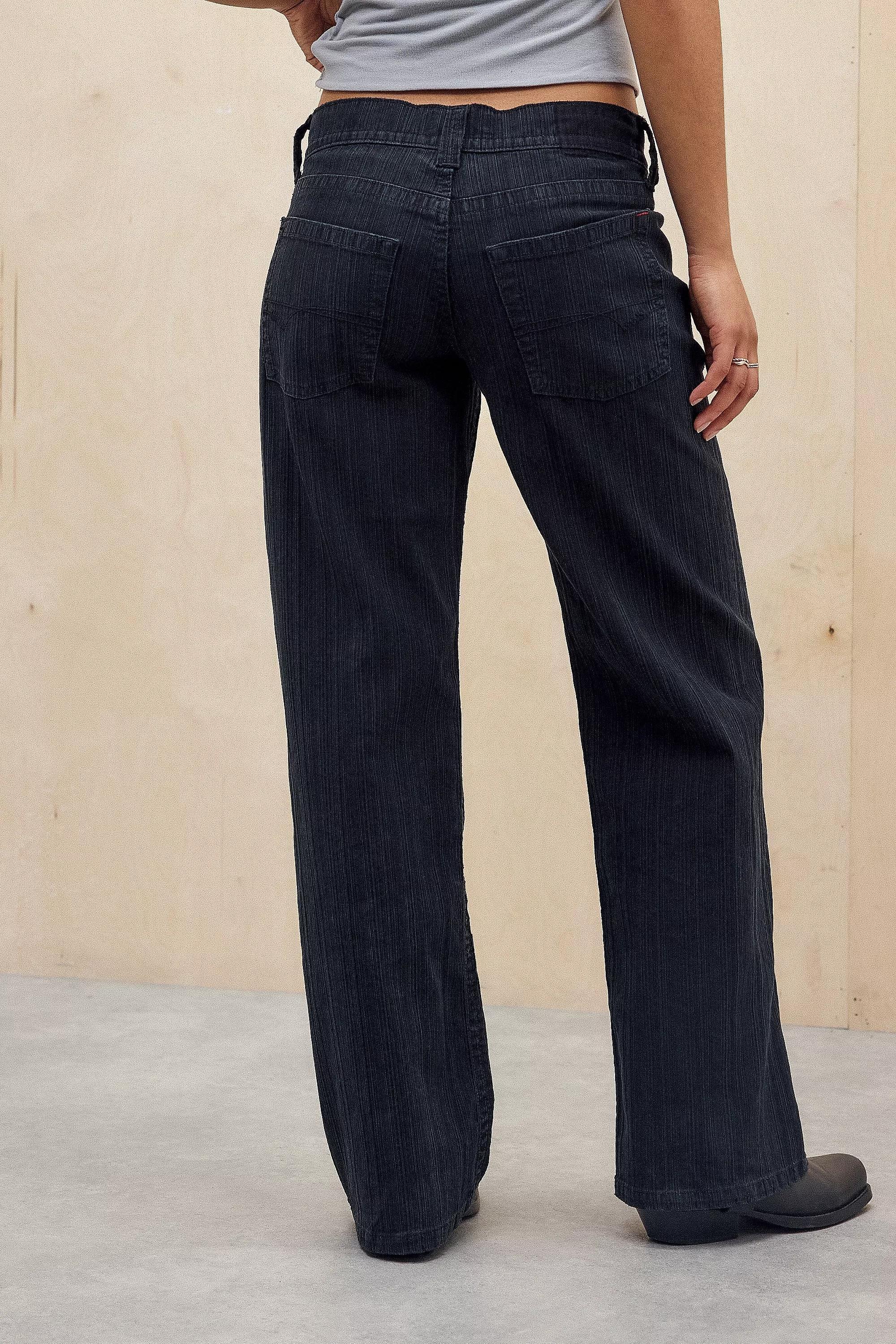 Black Bdg Kayla Textured Stripe Trousers, , large image number 3