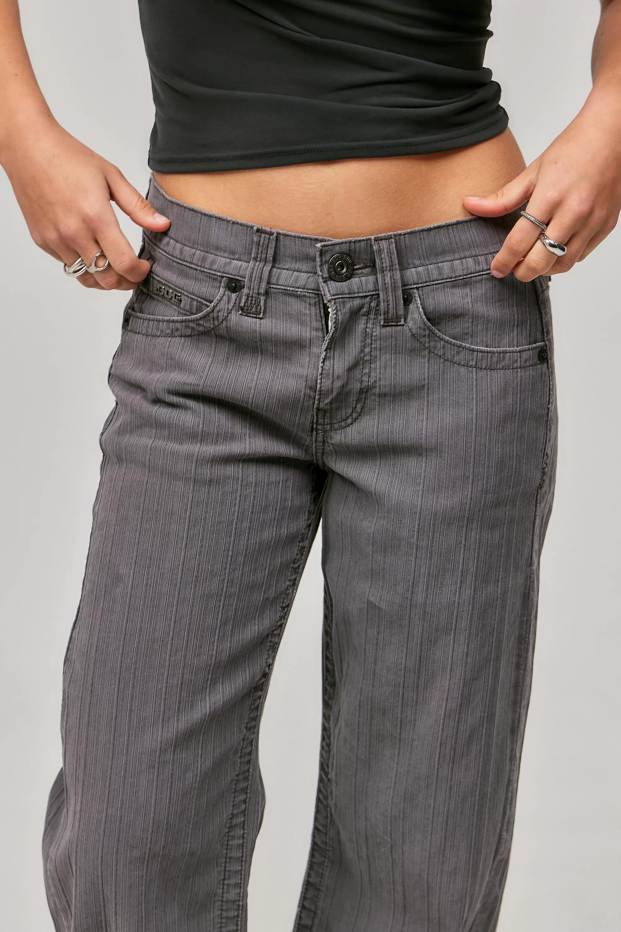 Grey Bdg Kayla Textured Stripe Trousers, , large image number 2
