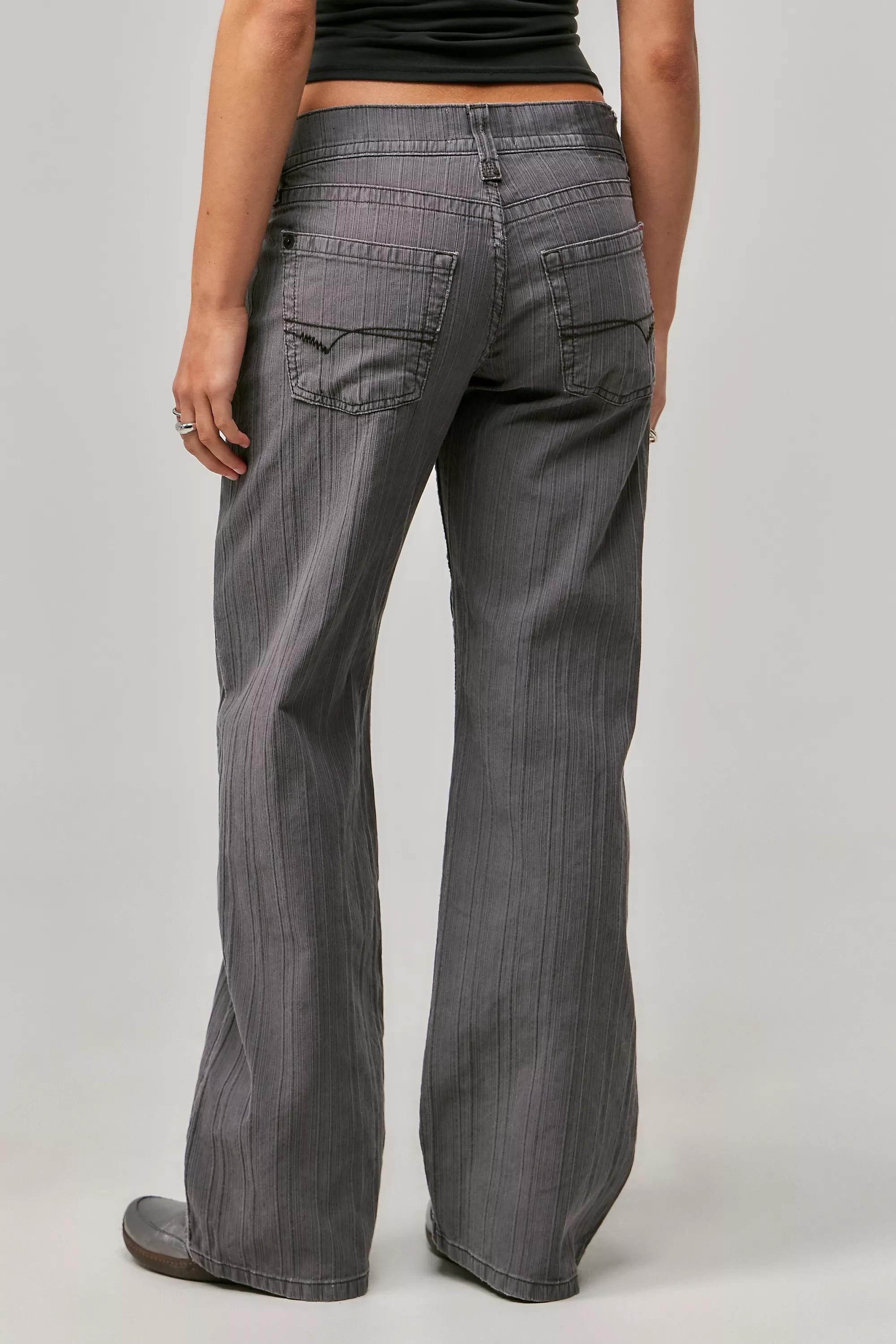 Grey Bdg Kayla Textured Stripe Trousers, , large image number 3