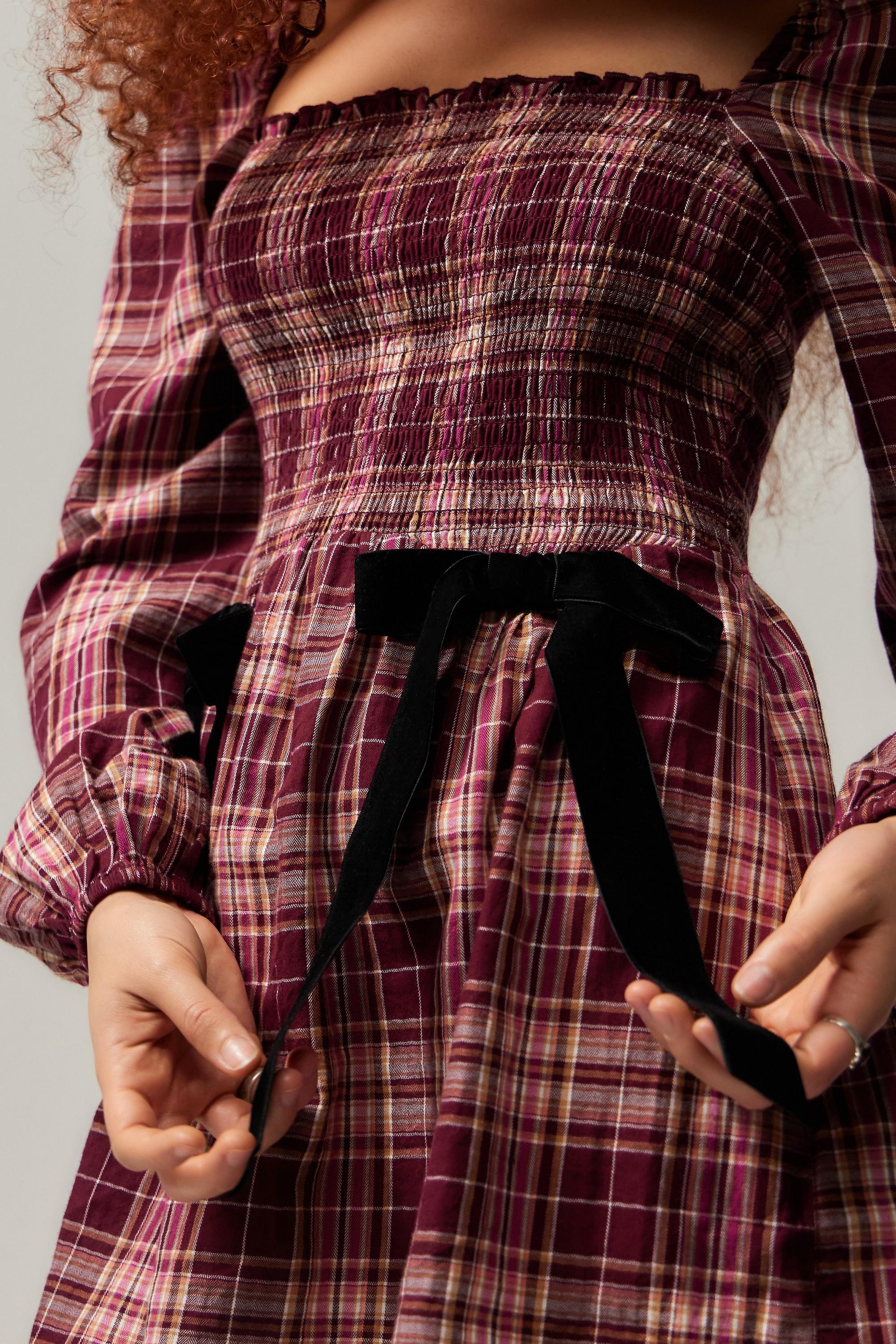 Red Kimchi Blue Checked Mini Dress, , large image number 2