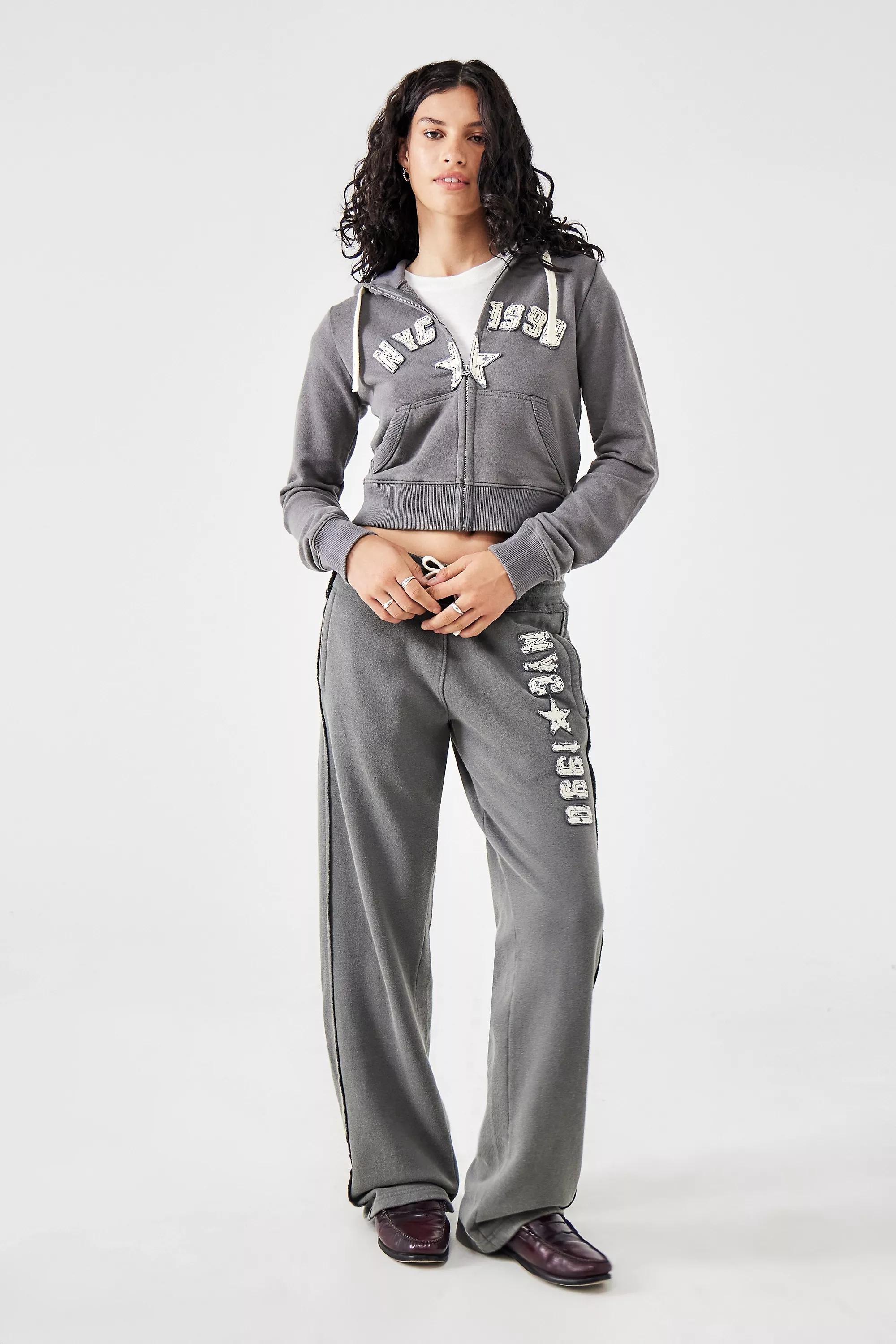 Black UO 1990 NYC Hoodie Cropped, , large image number 1