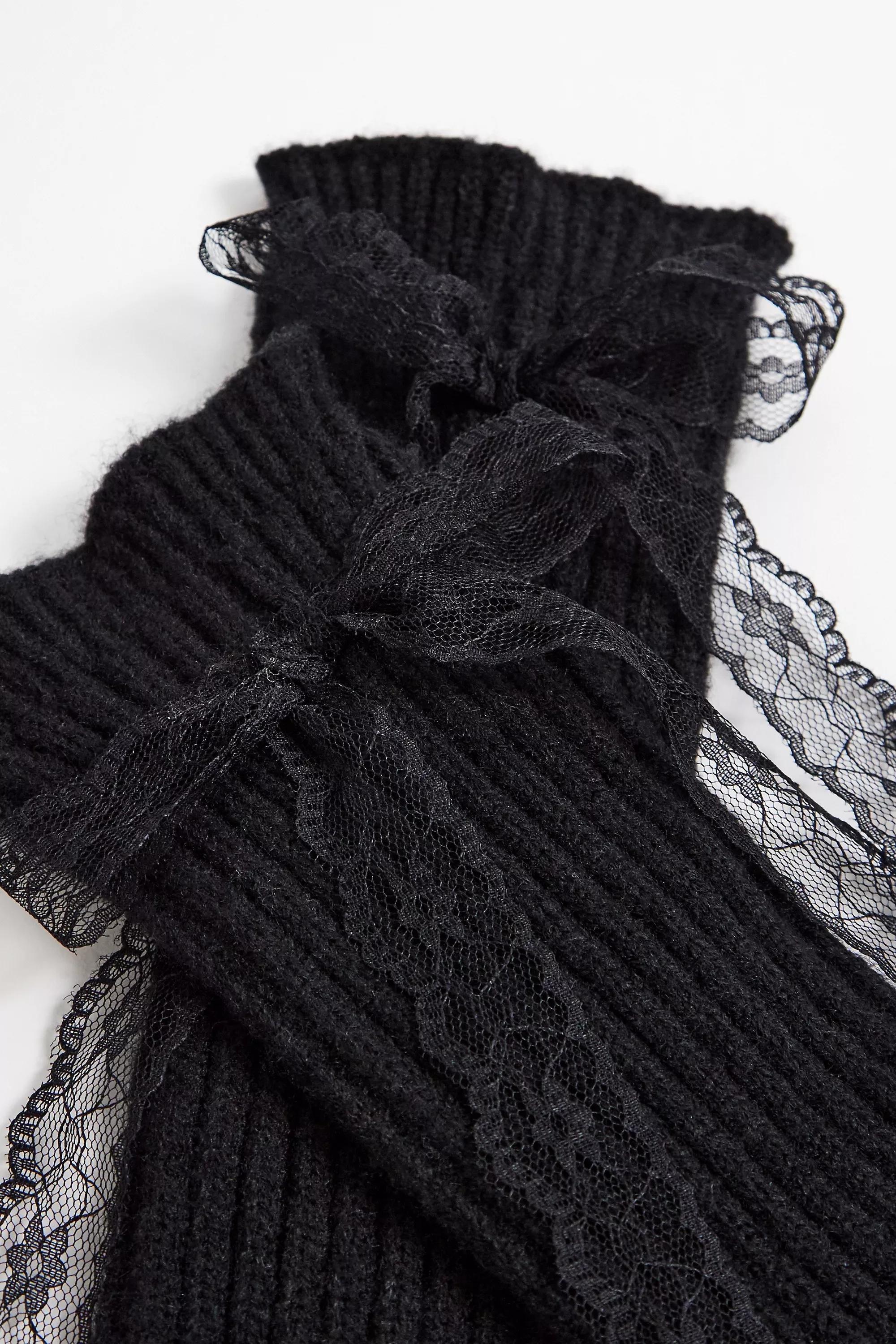Black Out From Under Inez Slouchy Bow Leg Warmers, BLK, large image number 2