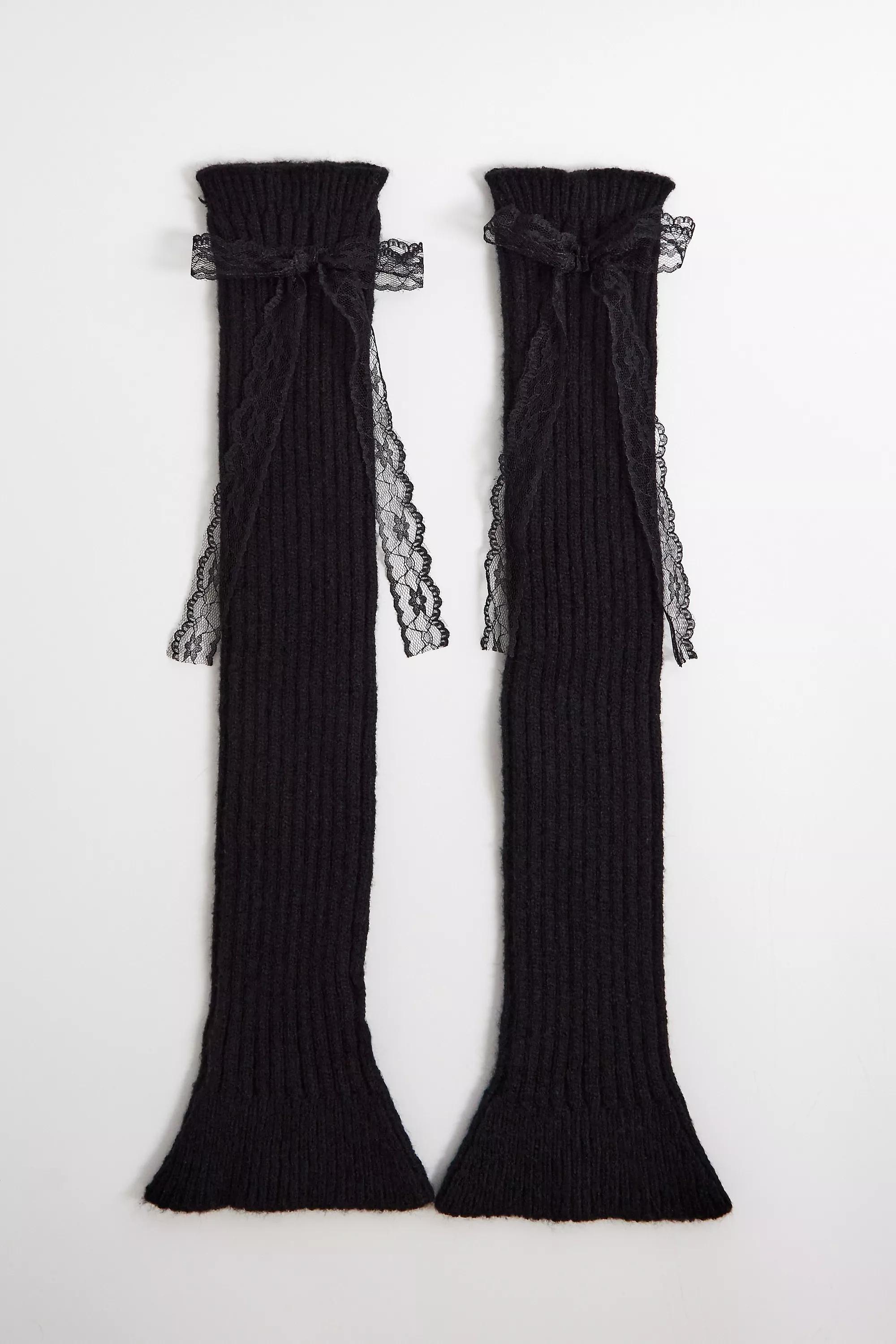 Black Out From Under Inez Slouchy Bow Leg Warmers, BLK, large image number 3