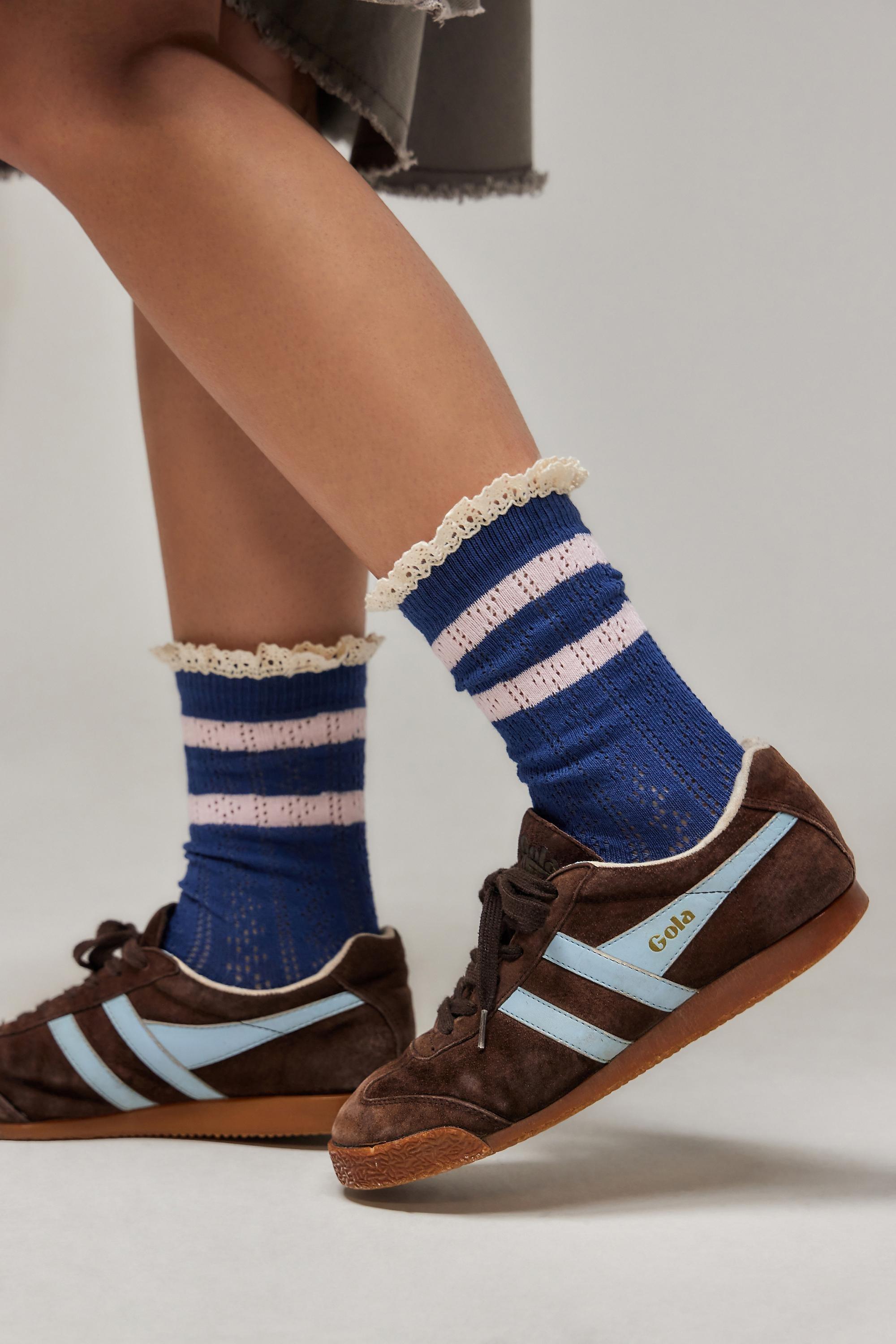 Navy Out From Under Varsity Pointelle Socks, NAVY, large image number 0