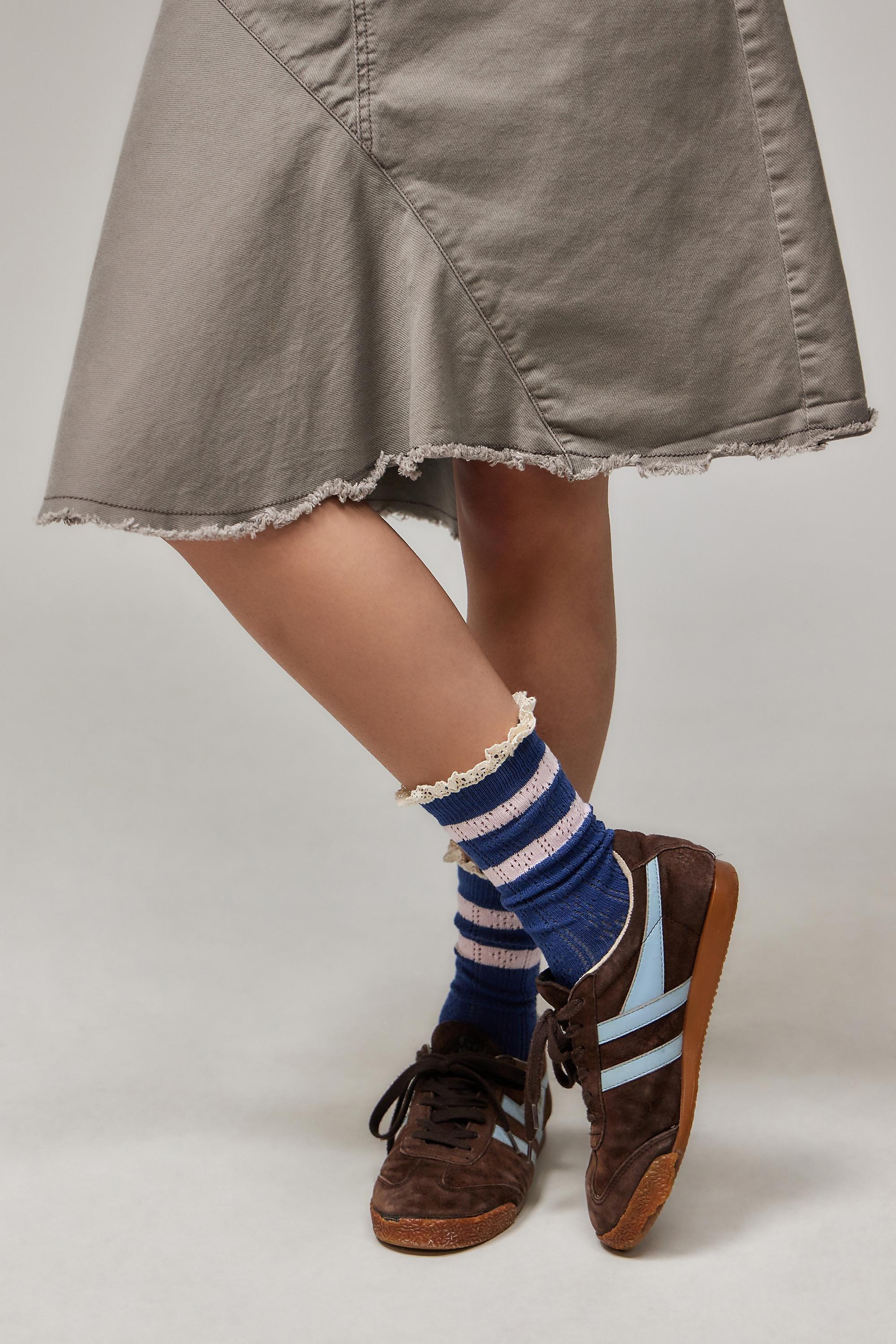 Navy Out From Under Varsity Pointelle Socks, NAVY, large image number 1