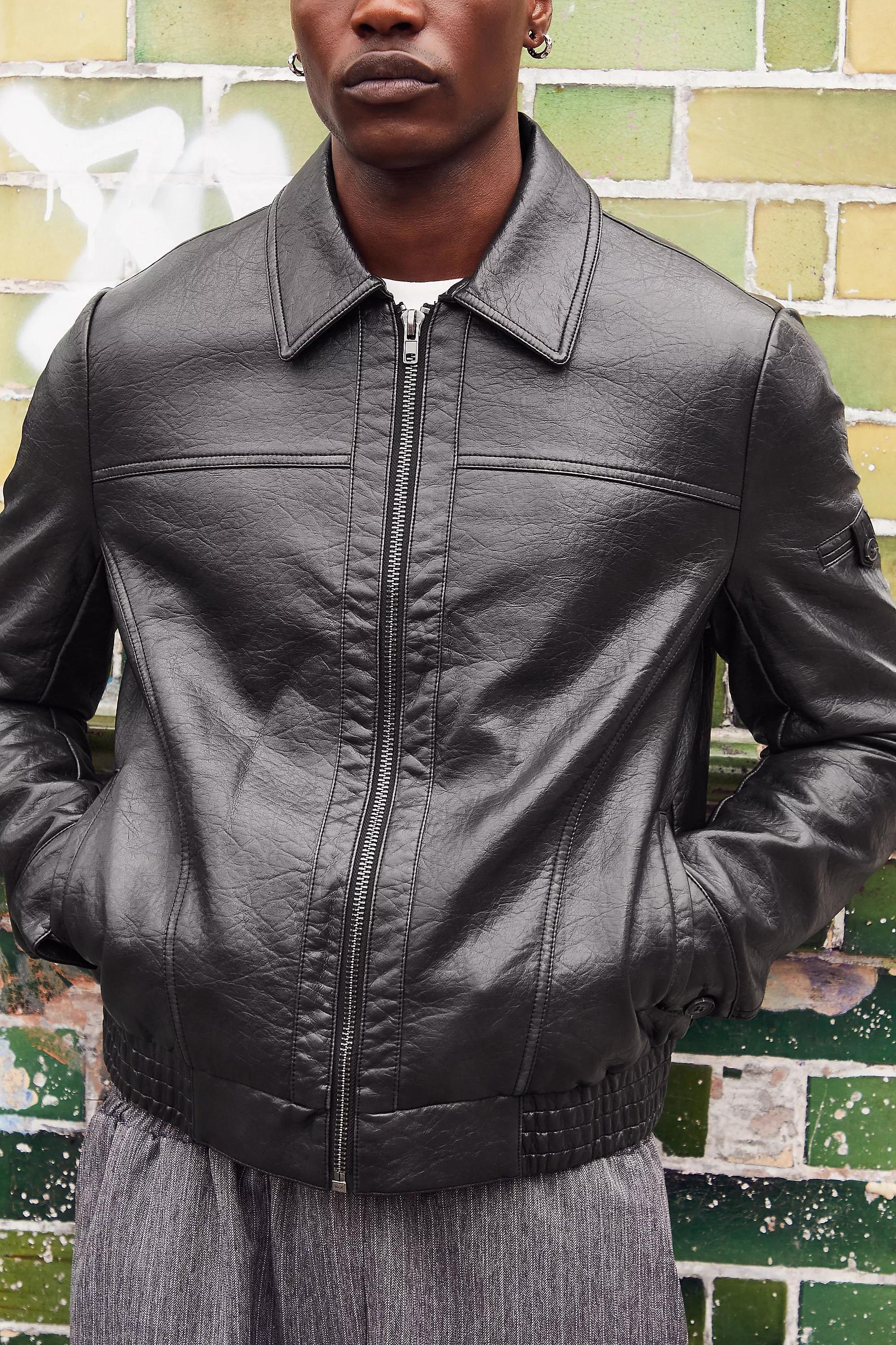 Black Bdg Faux Leather Jacket, , large image number 2
