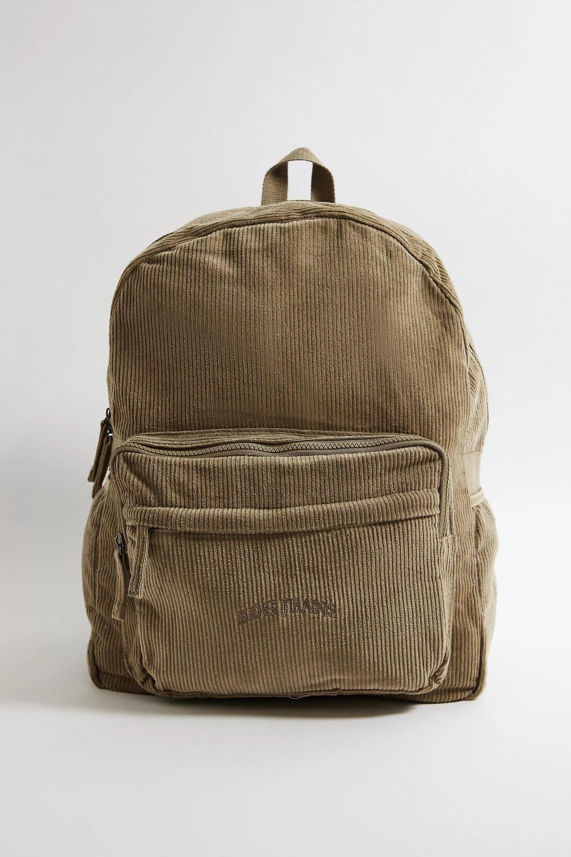 Green Bdg Corduroy Backpack, GRN, large image number 0