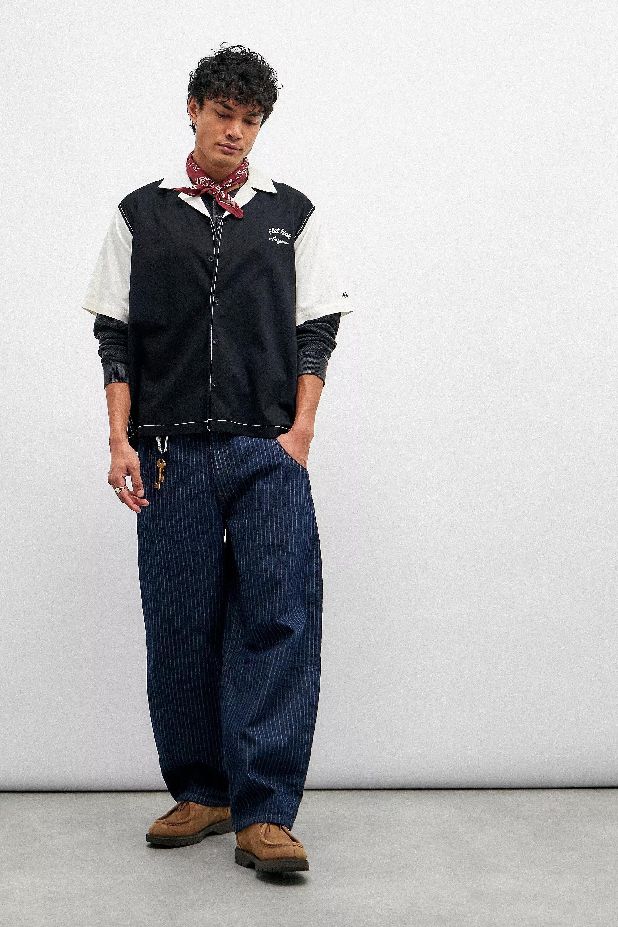 Blue Bdg Stripe Cacoon Fit Jeans, BLUE, medium