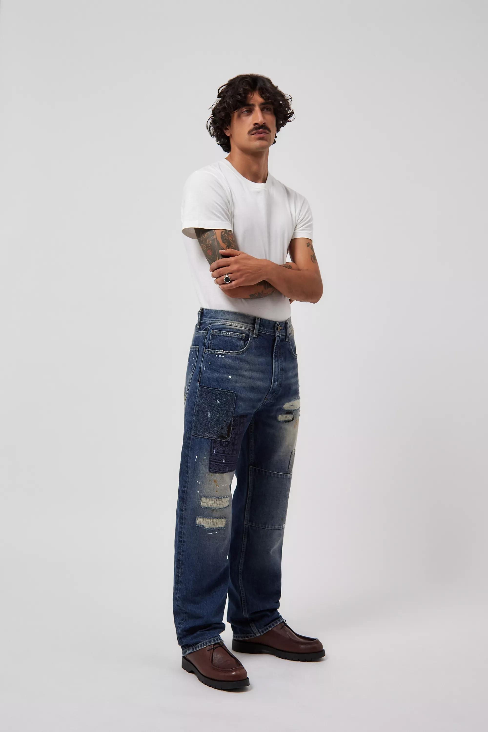 Blue Bdg Patchwork Jeans, , large image number 0