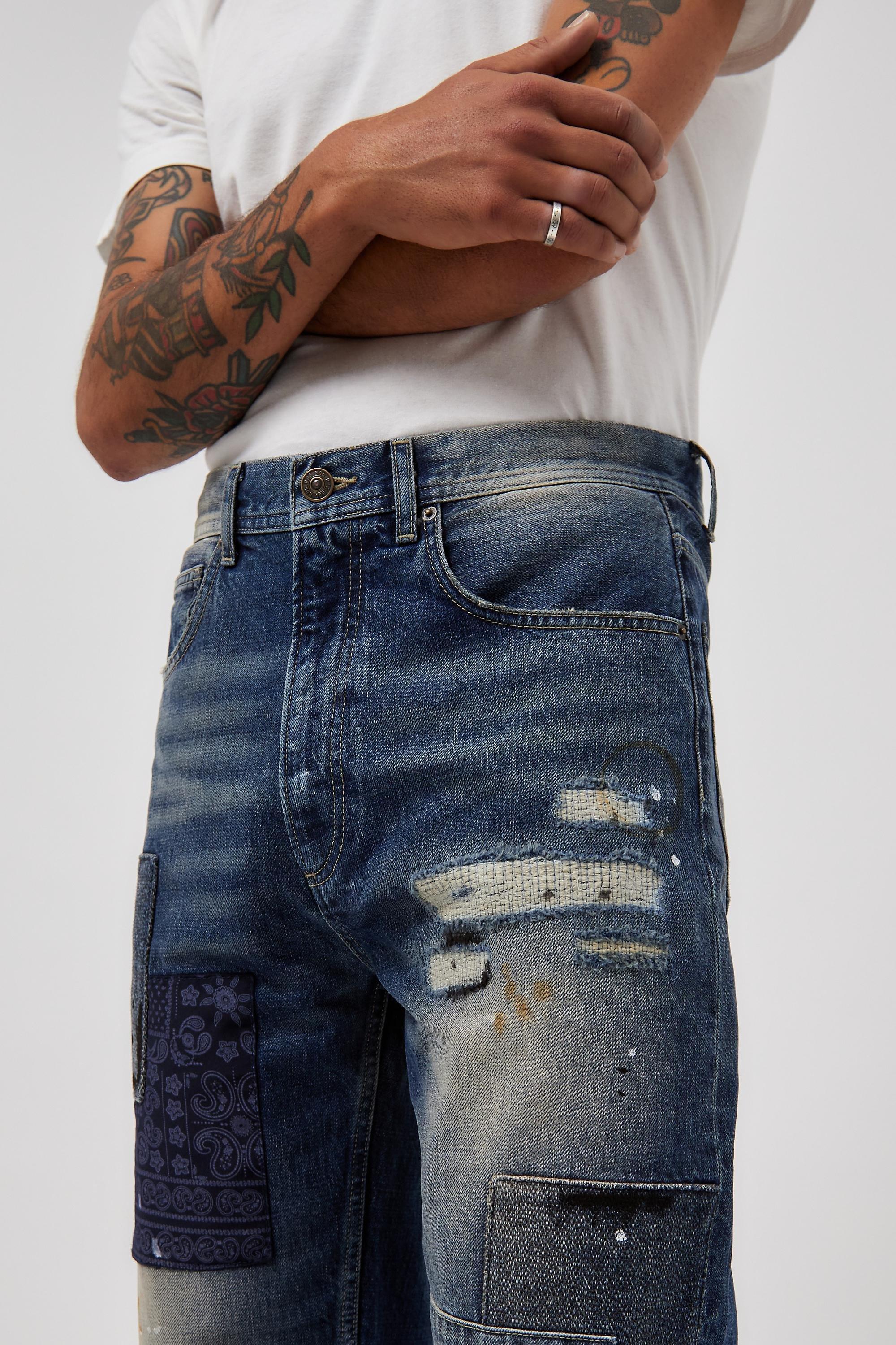 Blue Bdg Patchwork Jeans, , large image number 3