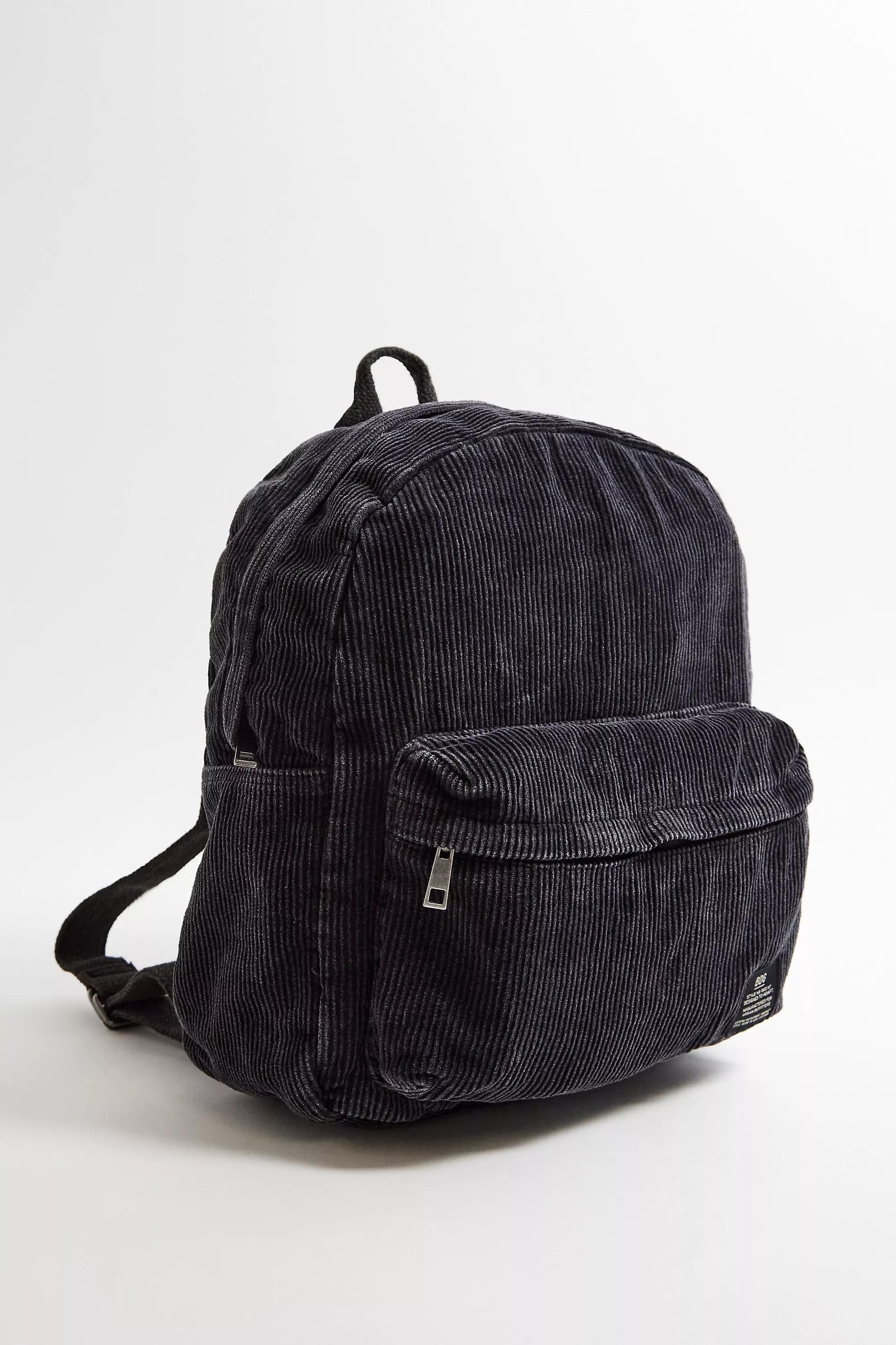 Black Bdg Corduroy Backpack, BLK, large image number 2