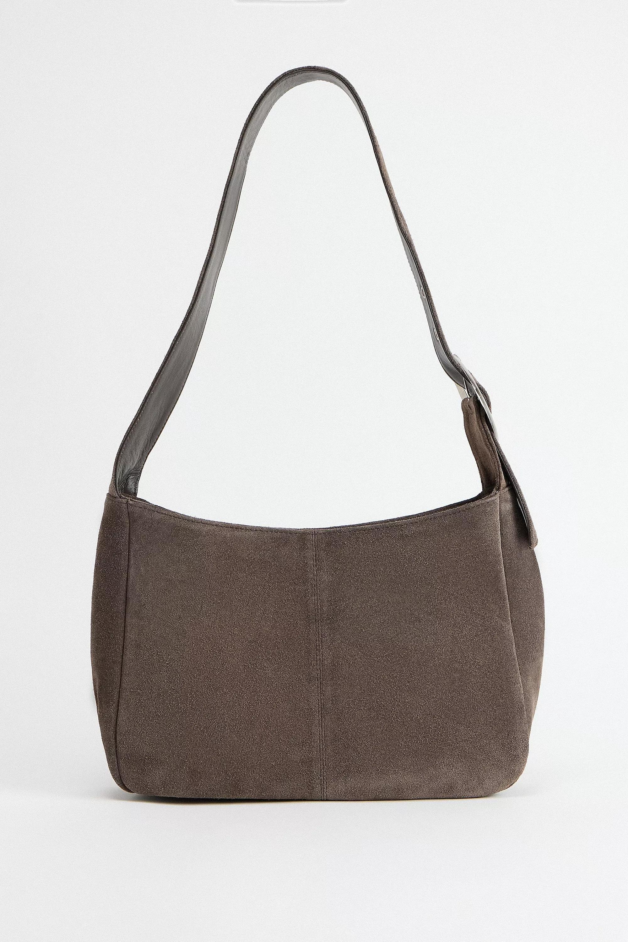 White Uo Square Suede Sling Bag, BRN, large image number 2