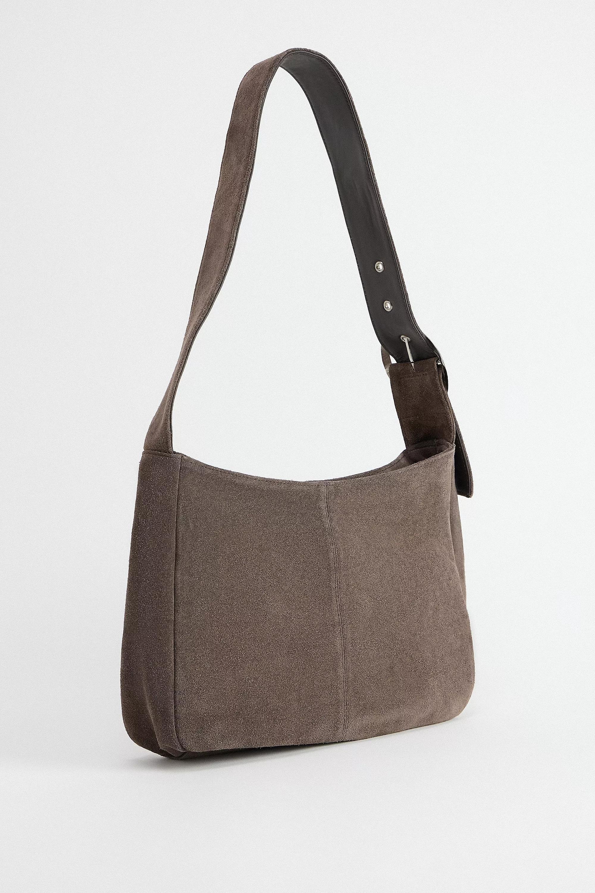 White Uo Square Suede Sling Bag, BRN, large image number 3