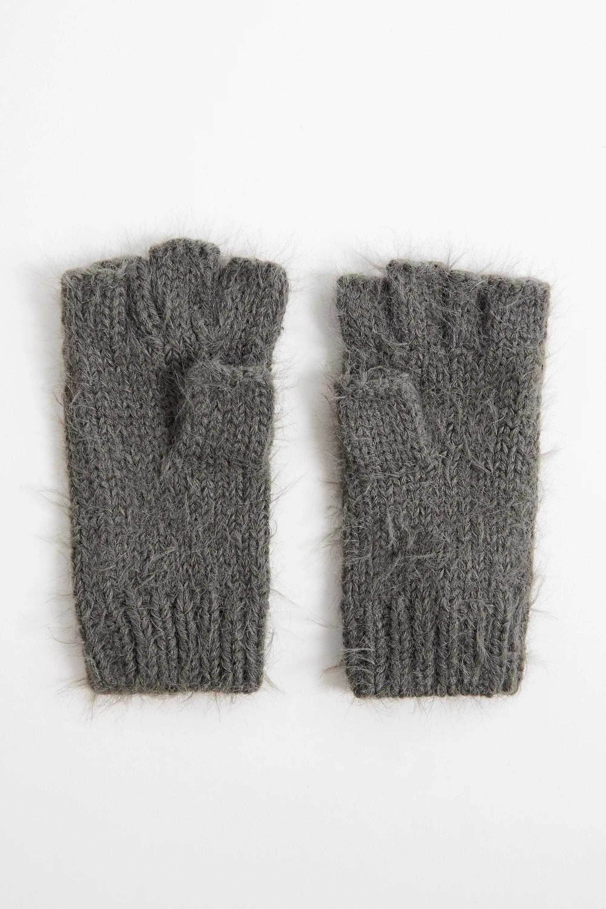 Grey Iets Frans...Fingerless Gloves, GREY, large image number 1
