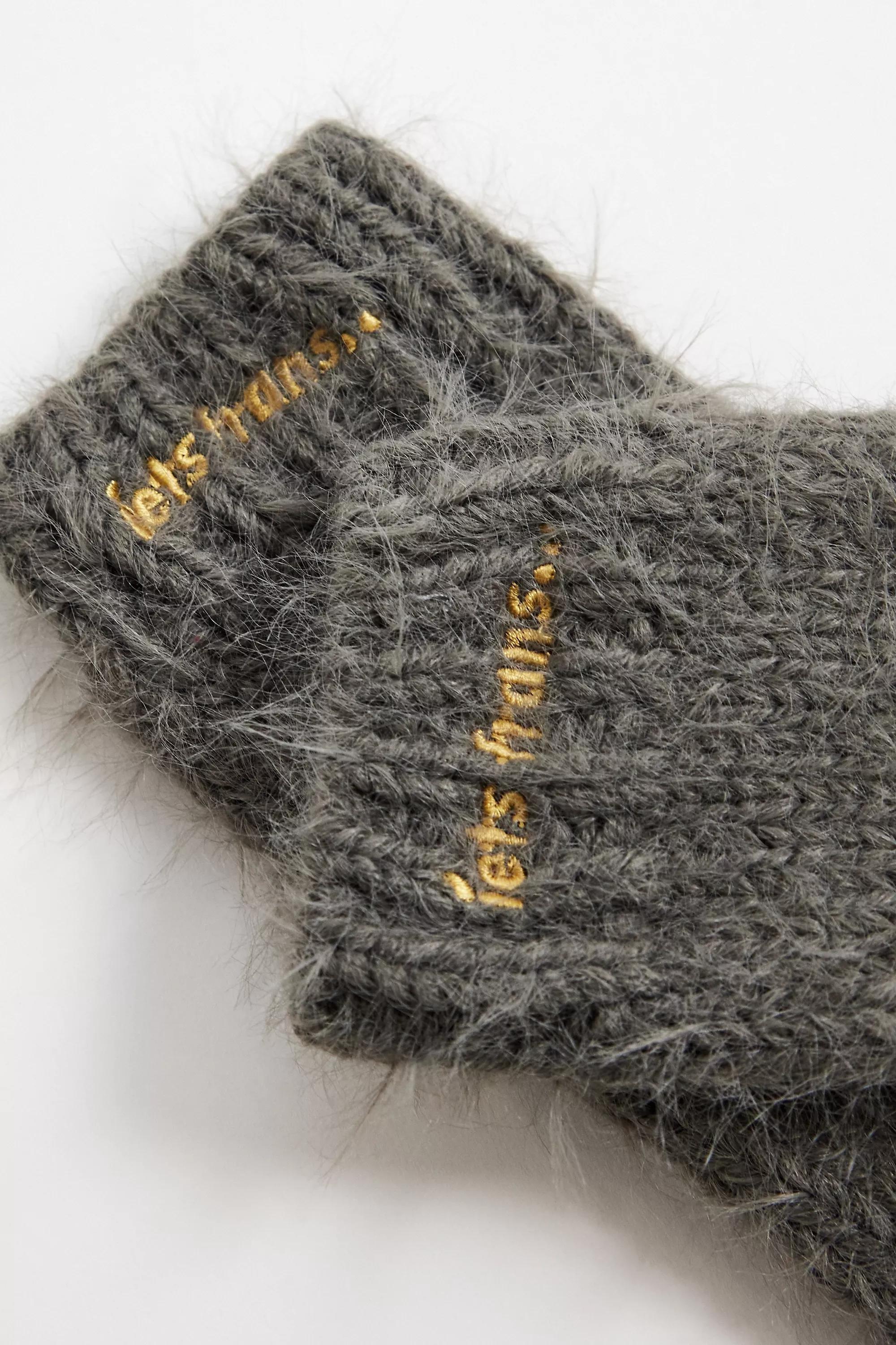 Grey Iets Frans...Fingerless Gloves, GREY, large image number 2