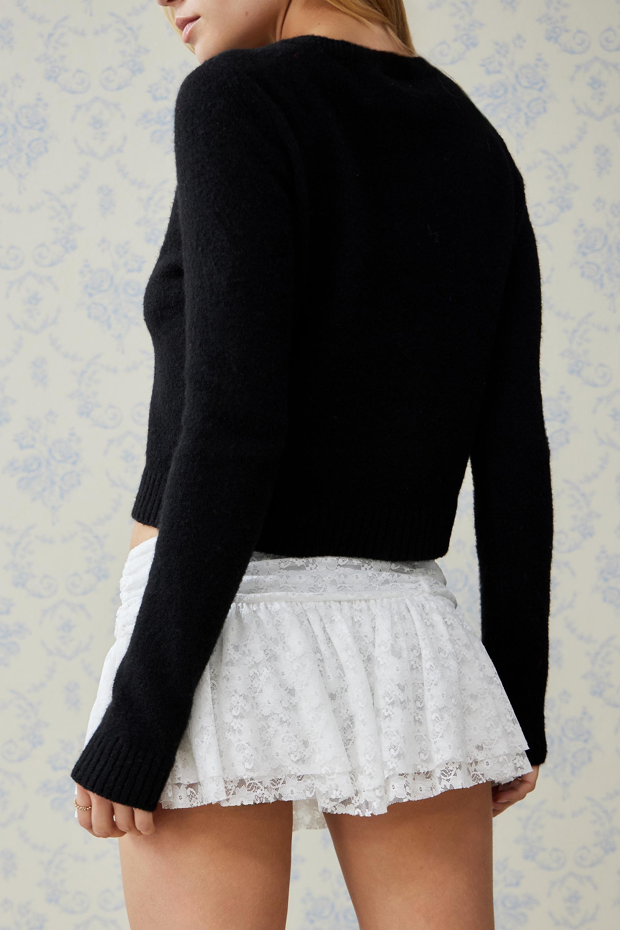 White Kimchi Blue Lace Mini Skort, , large image number 3