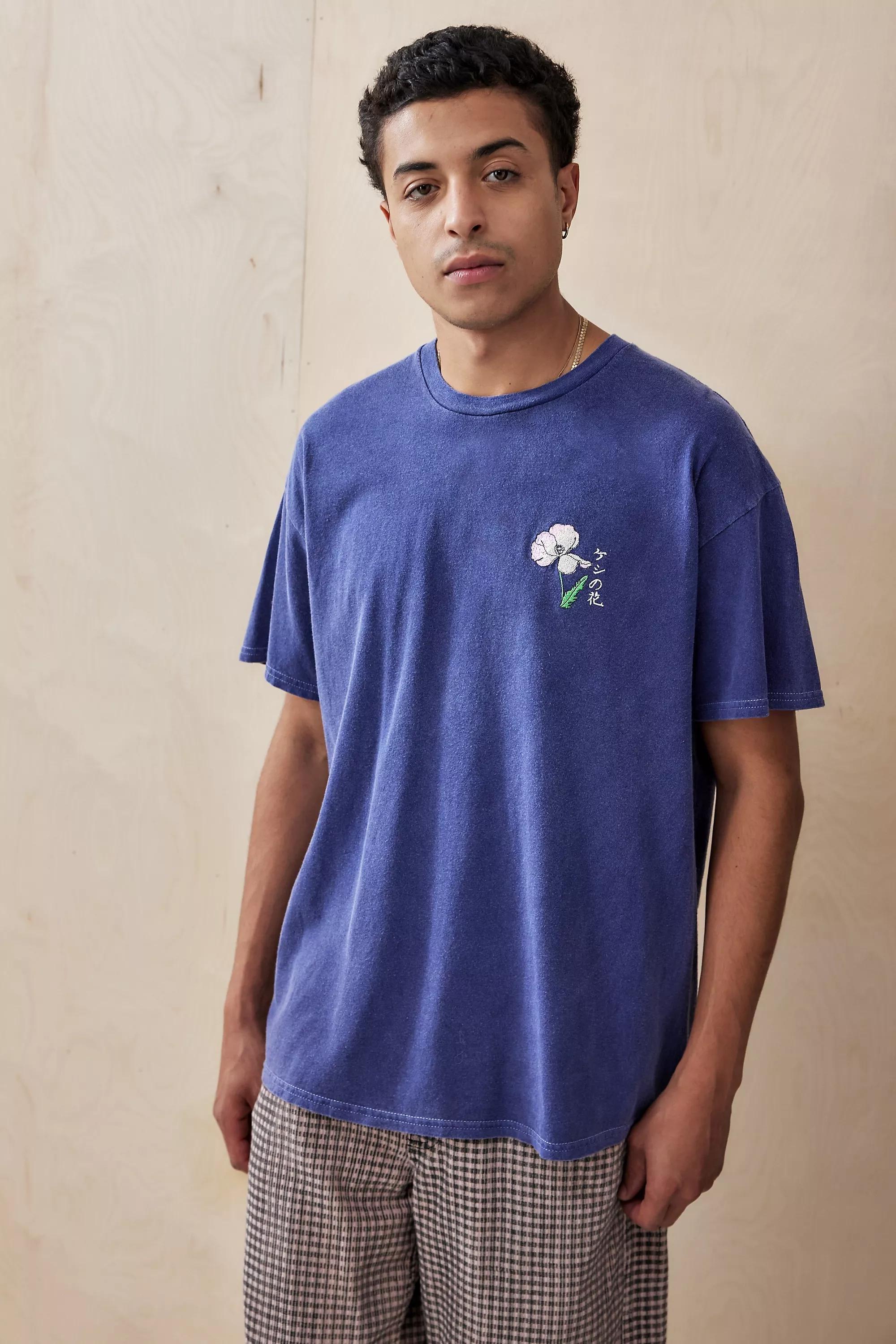 Blue Uo Embroidered T-Shirt, , large image number 0