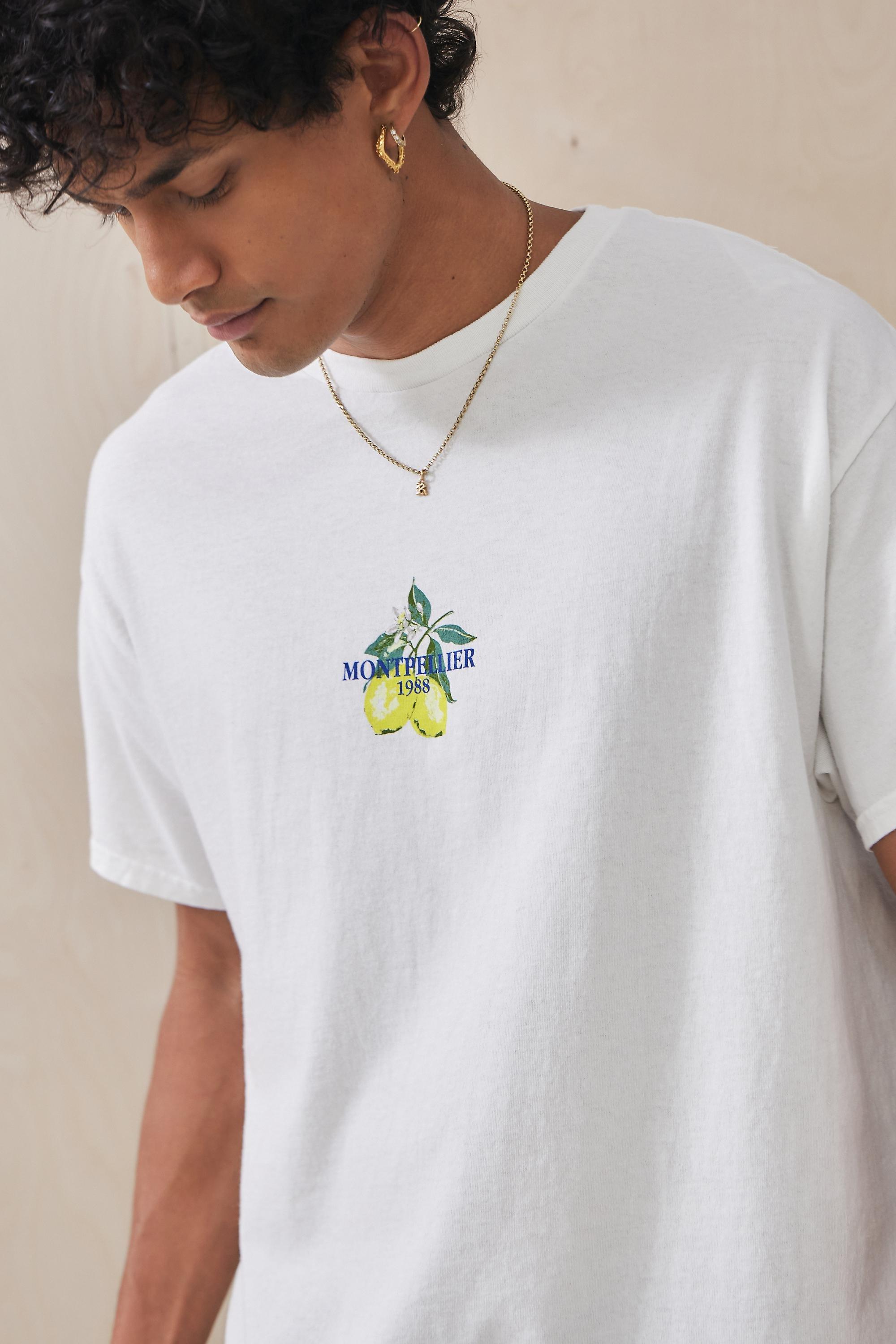 White Uo Lemon Montpellier T-Shirt, , large image number 0