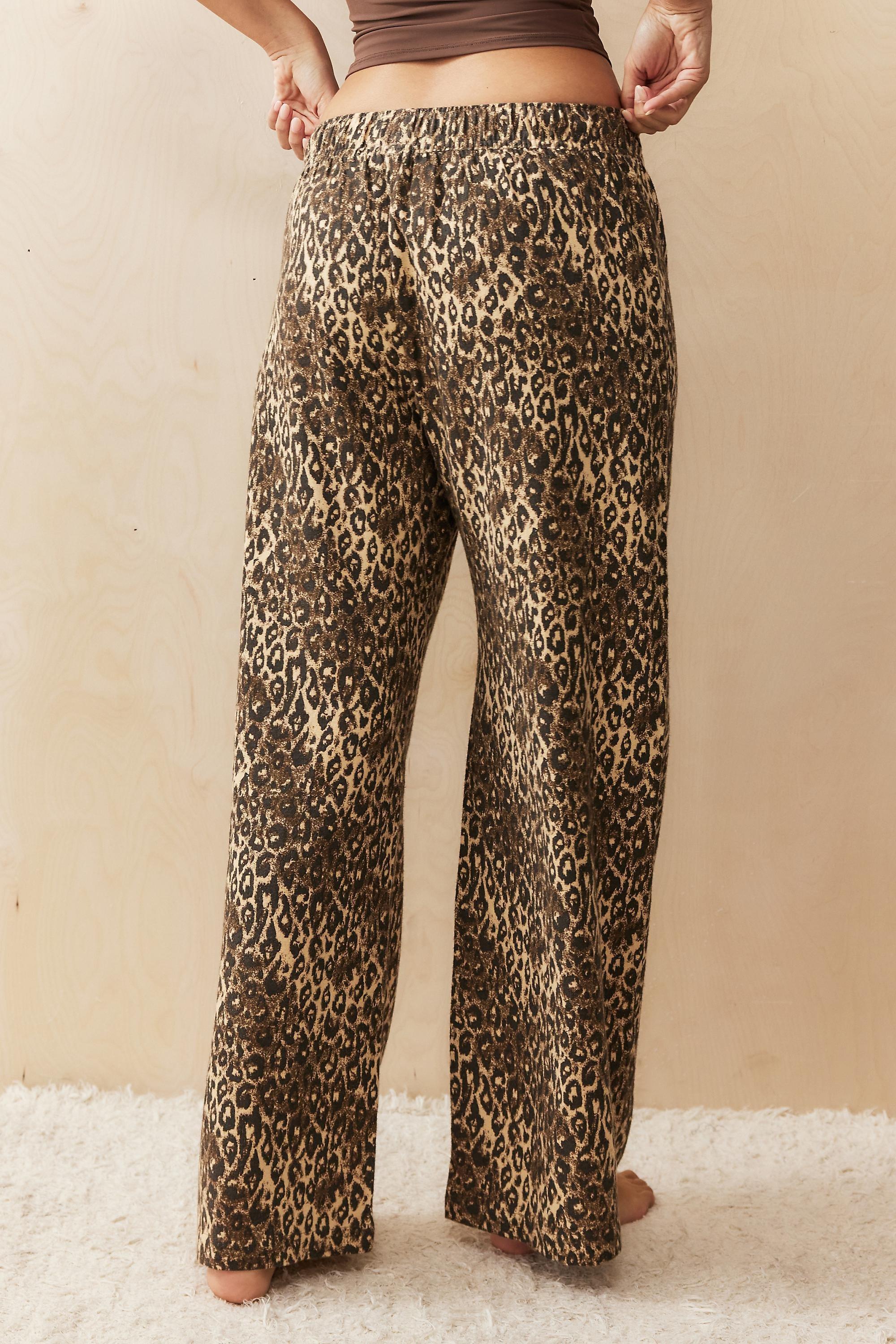 Brown Bdg Leopard Print Straight-Leg Trousers, , large image number 3