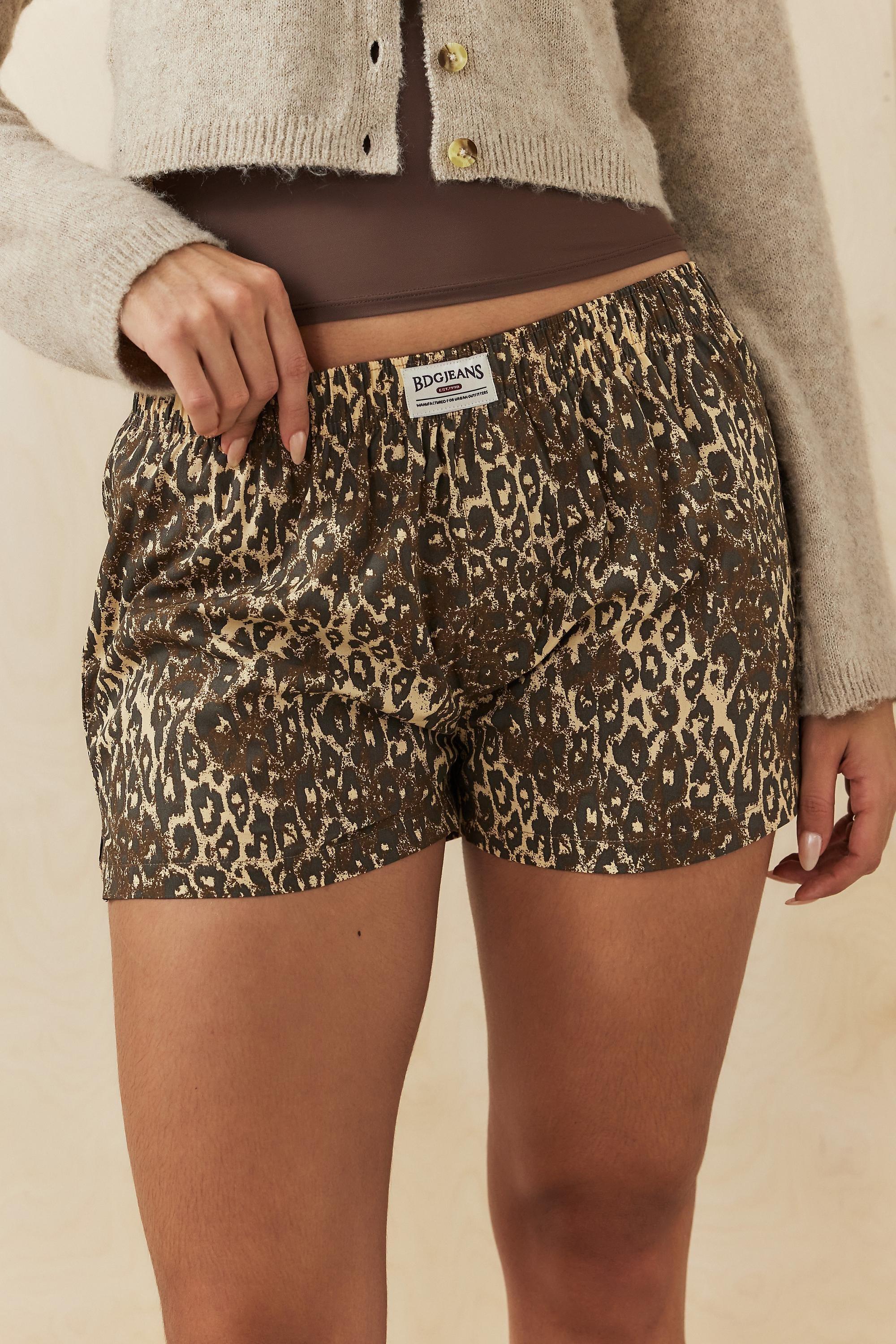 Brown Out From Under Printed Mini Shorts, , large image number 0