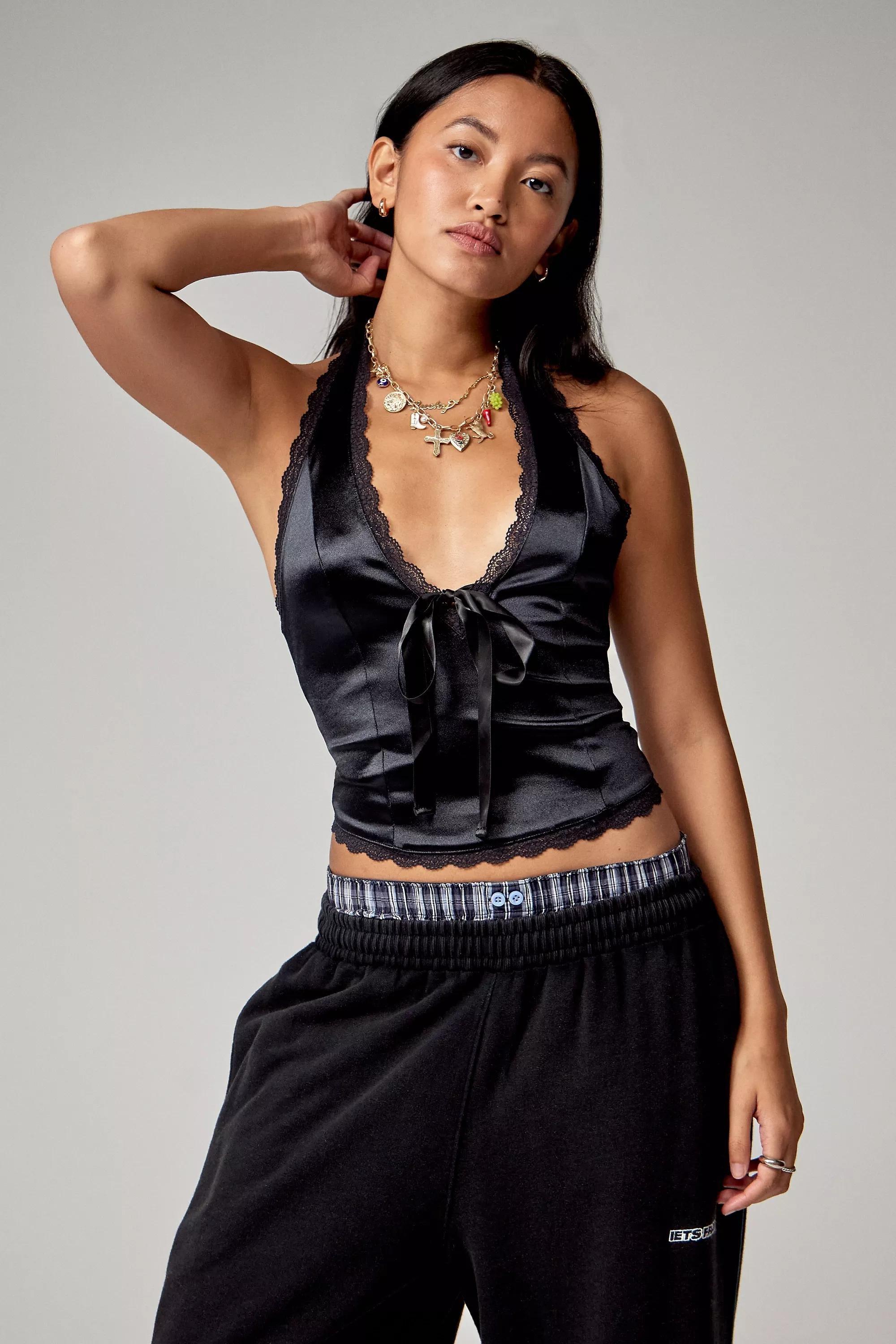 Black Kimchi Blue Halter Neck Top, , large image number 0