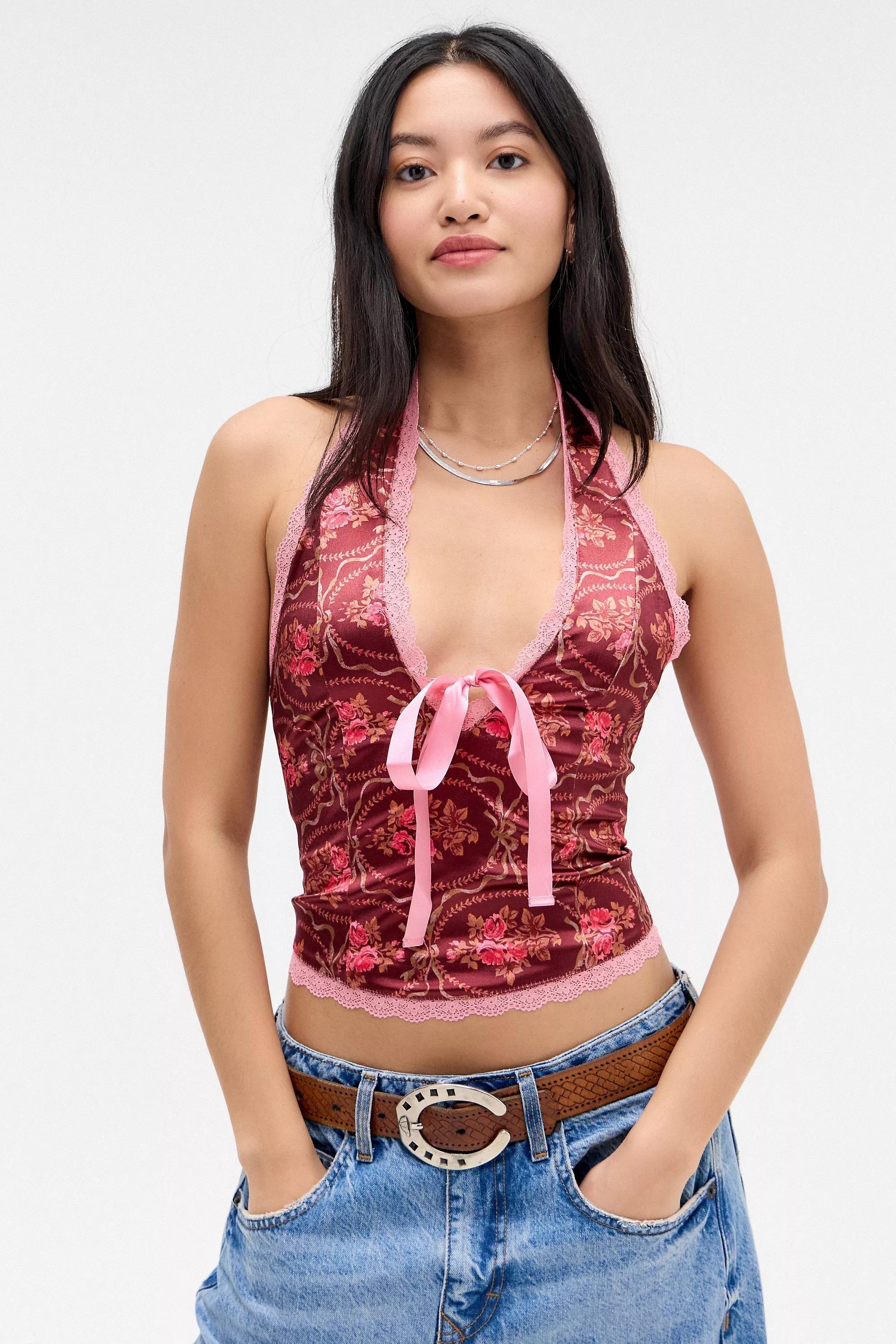 Red Kimchi Blue Halter neck Top, , large image number 0
