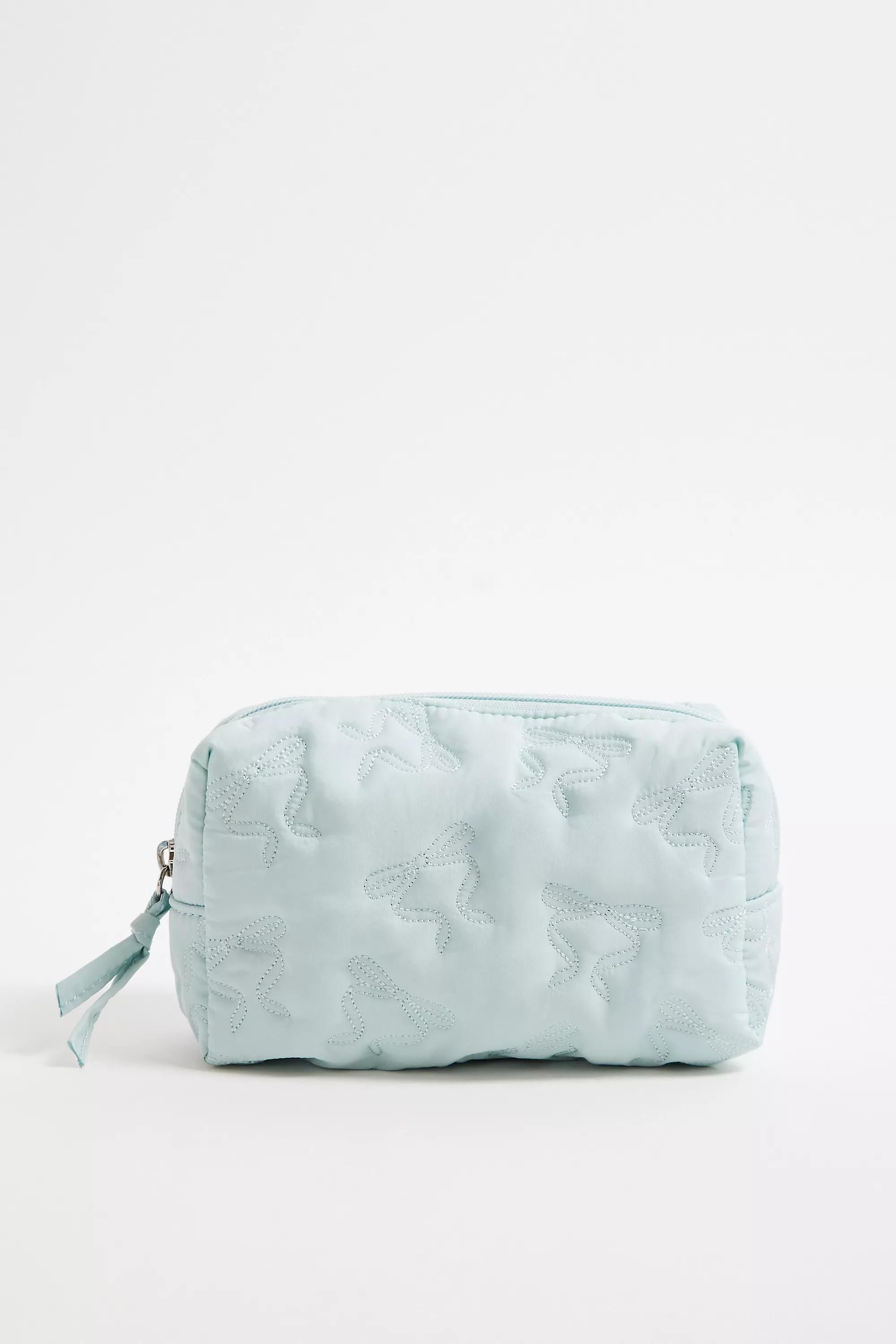 Blue Uo Bow Popcorn Makeup Bag, BLUE, large image number 0