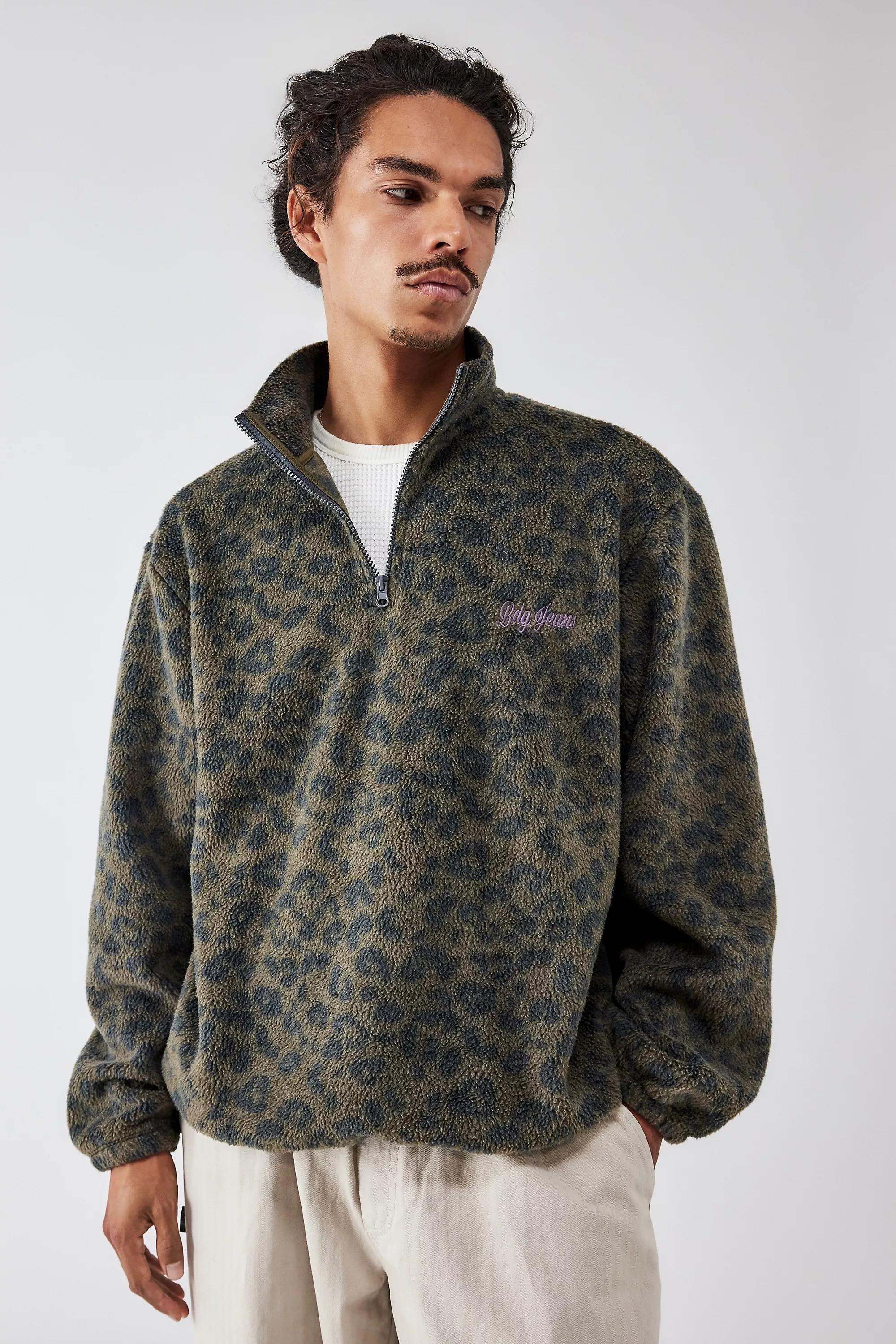 Brown Bdg Leopard Print Fleece, , large image number 0