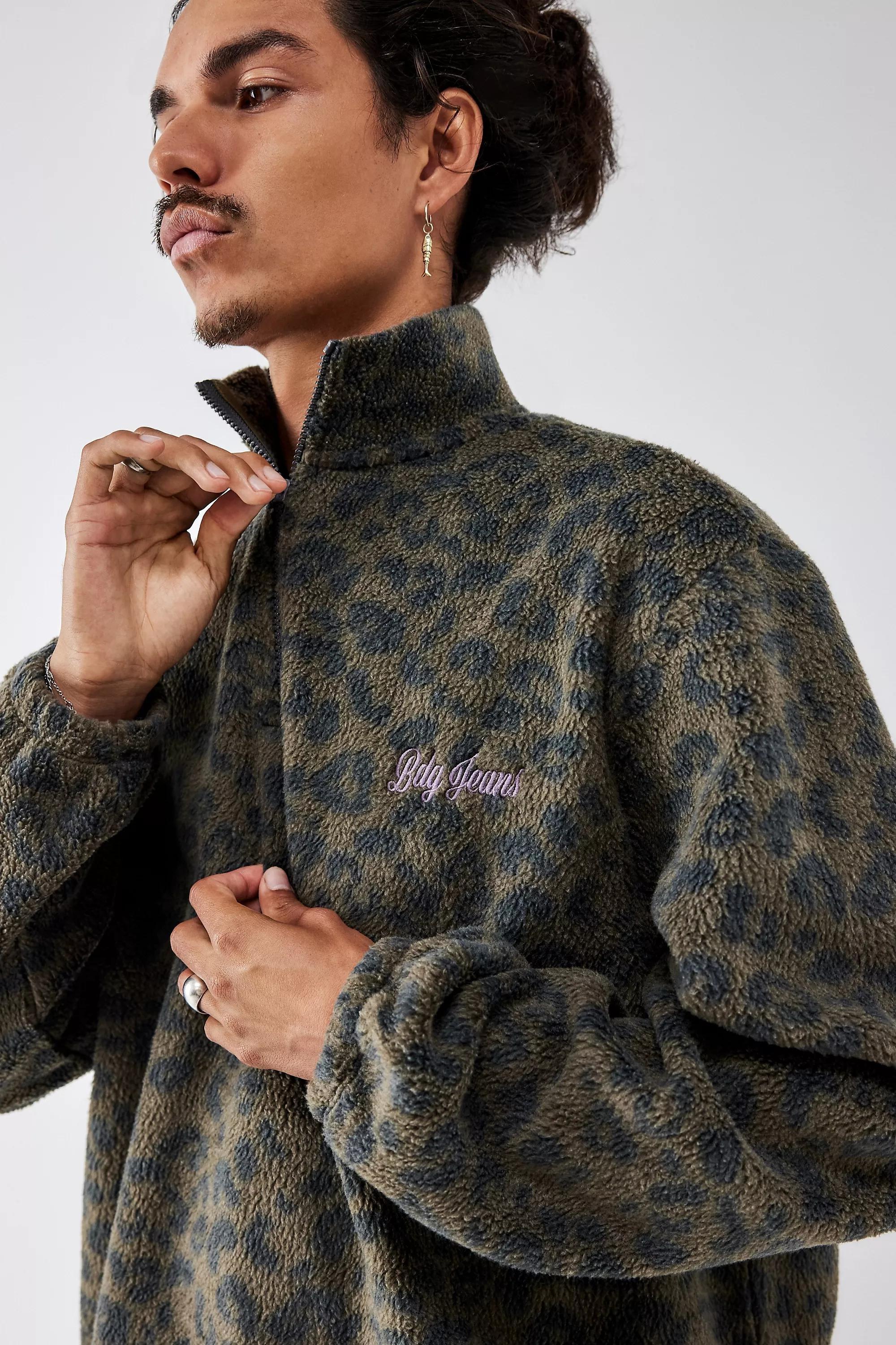 Brown Bdg Leopard Print Fleece, , large image number 1