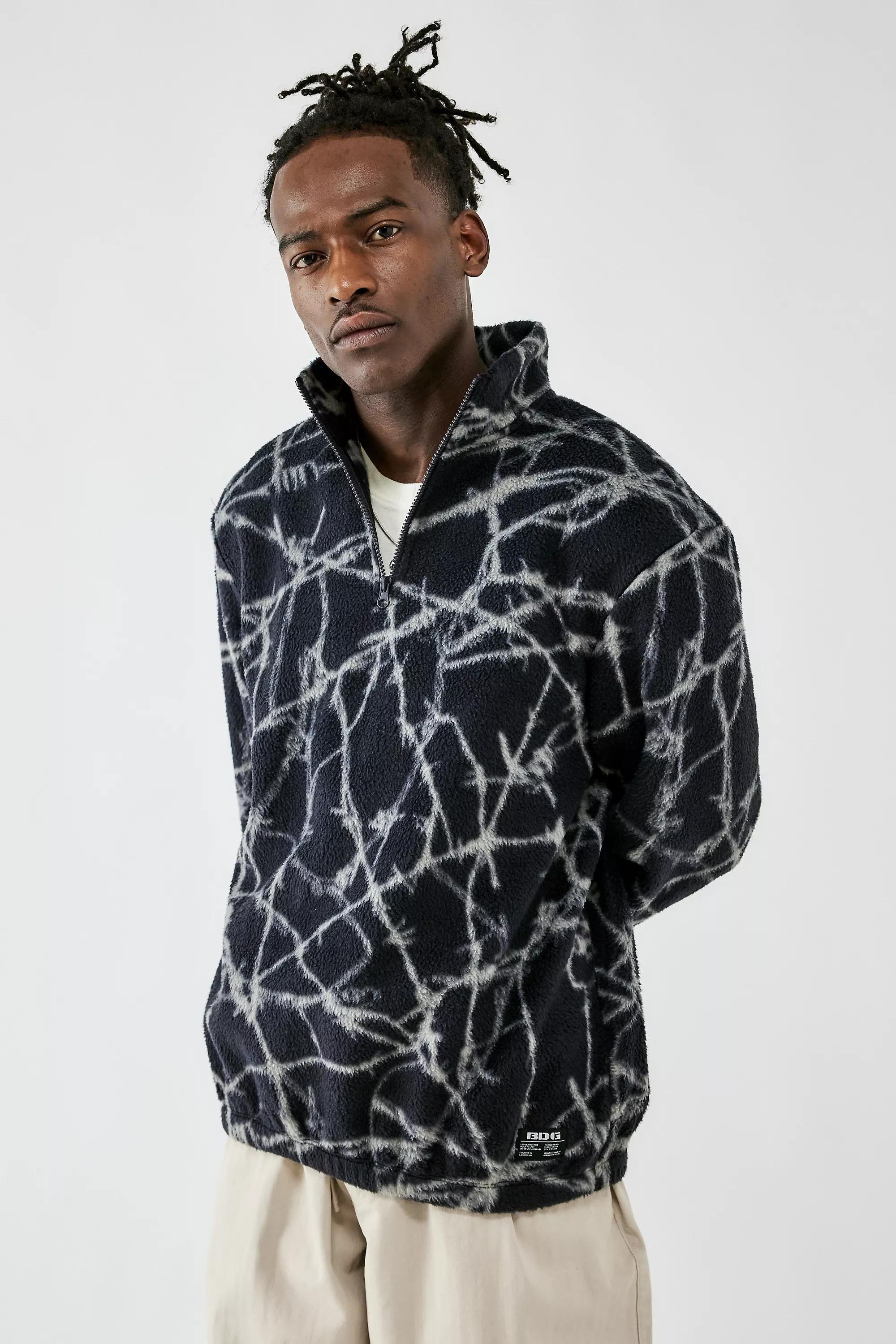 Black Uo Barbed Wire Fleece Pullover, , large image number 0