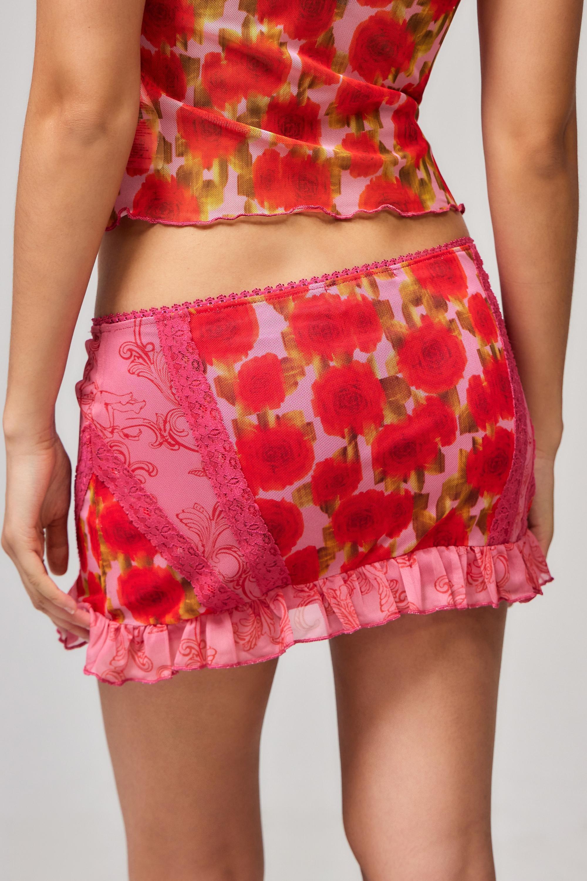 Pink Archive At Uo Arcana Mini Skirt, , large image number 4