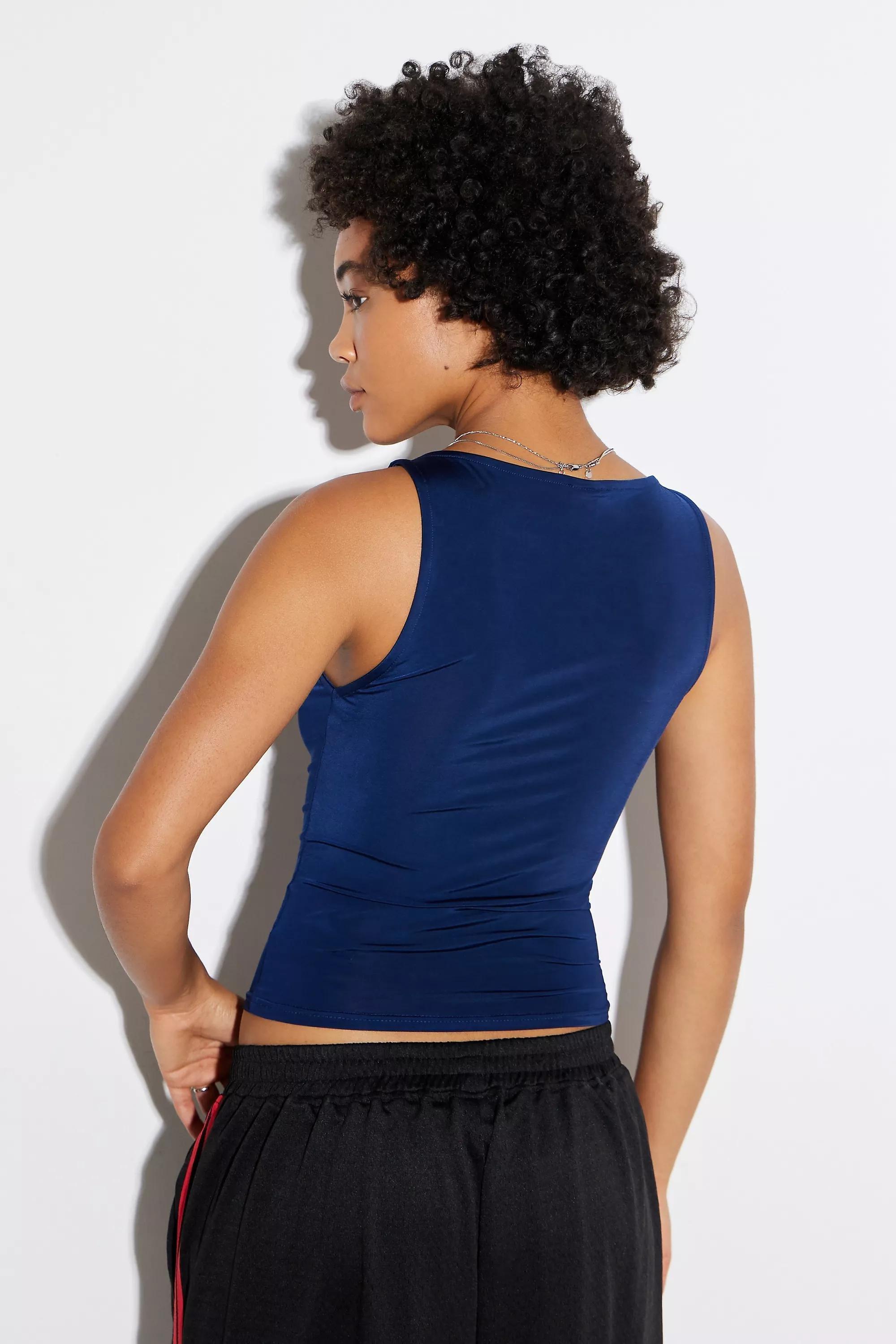 Navy Uo Slash Neck Tank Top, , large image number 3