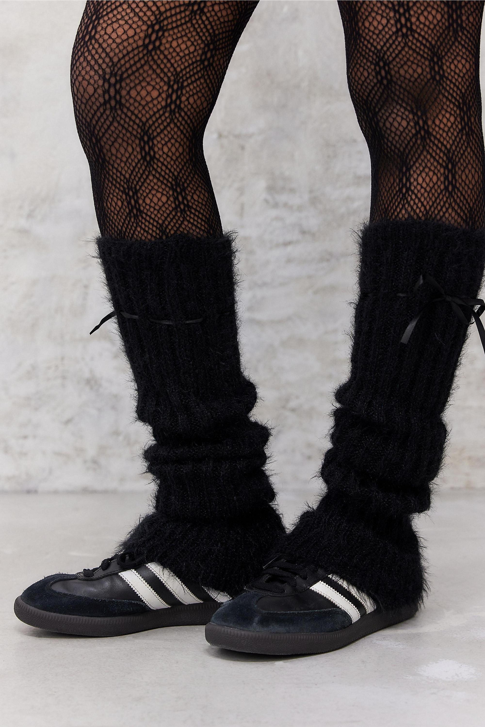 Black Out From Under Inez Eyelash Knit Extra-Long Leg Warmers, BLK, large image number 0