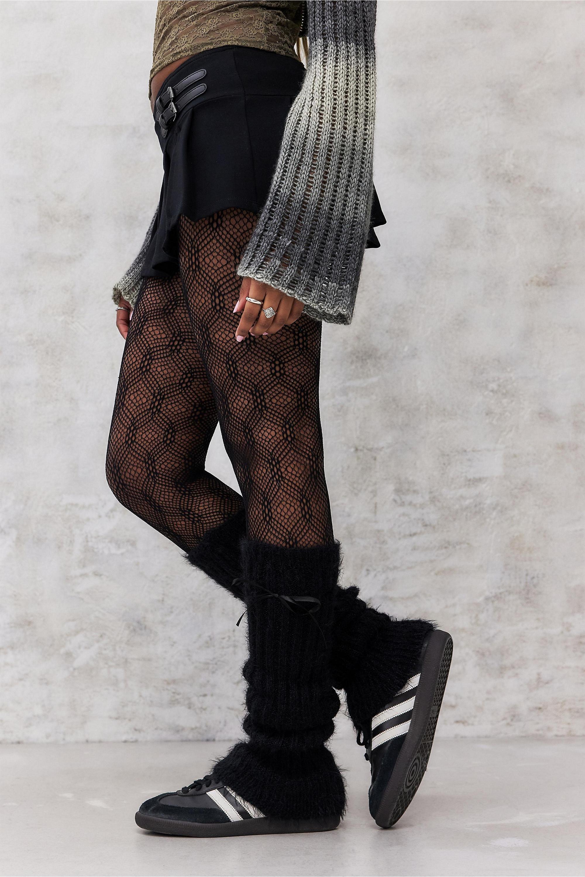 Black Out From Under Inez Eyelash Knit Extra-Long Leg Warmers, BLK, large image number 2