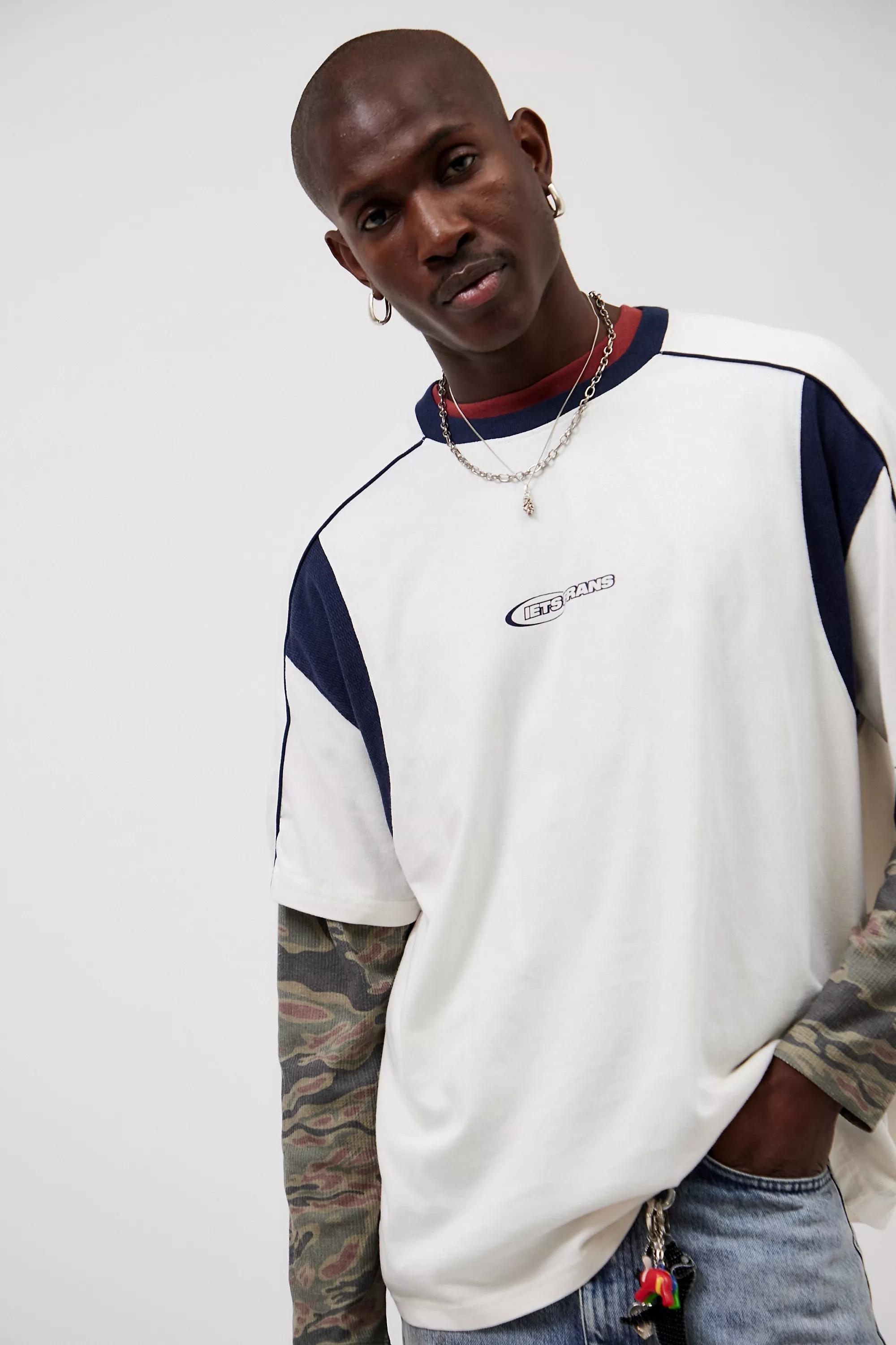 Cream Iets Frans... Panelled T-Shirt, , large image number 4