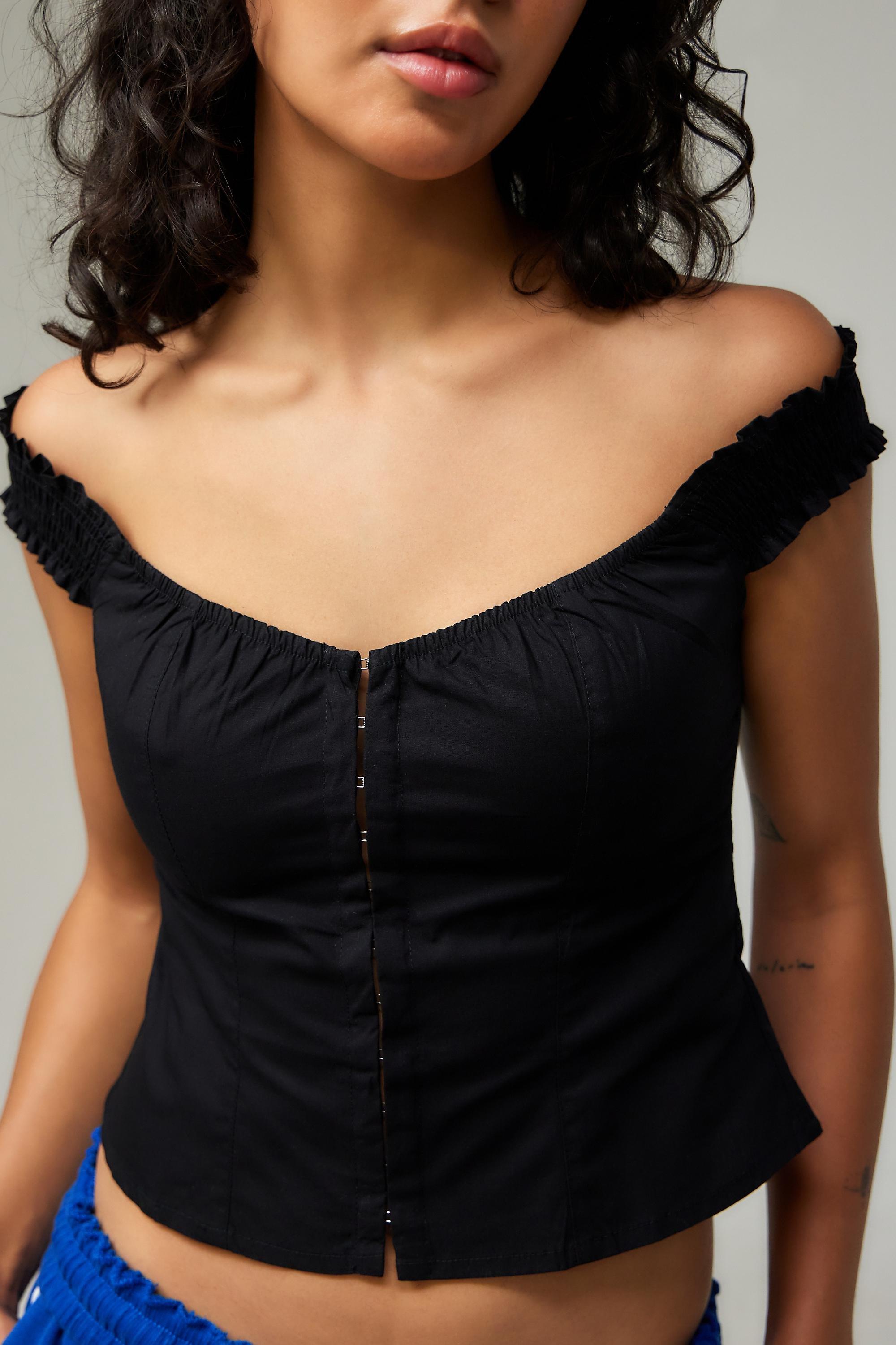 Off-Black Motel Aldre Bardot Top, , large image number 1